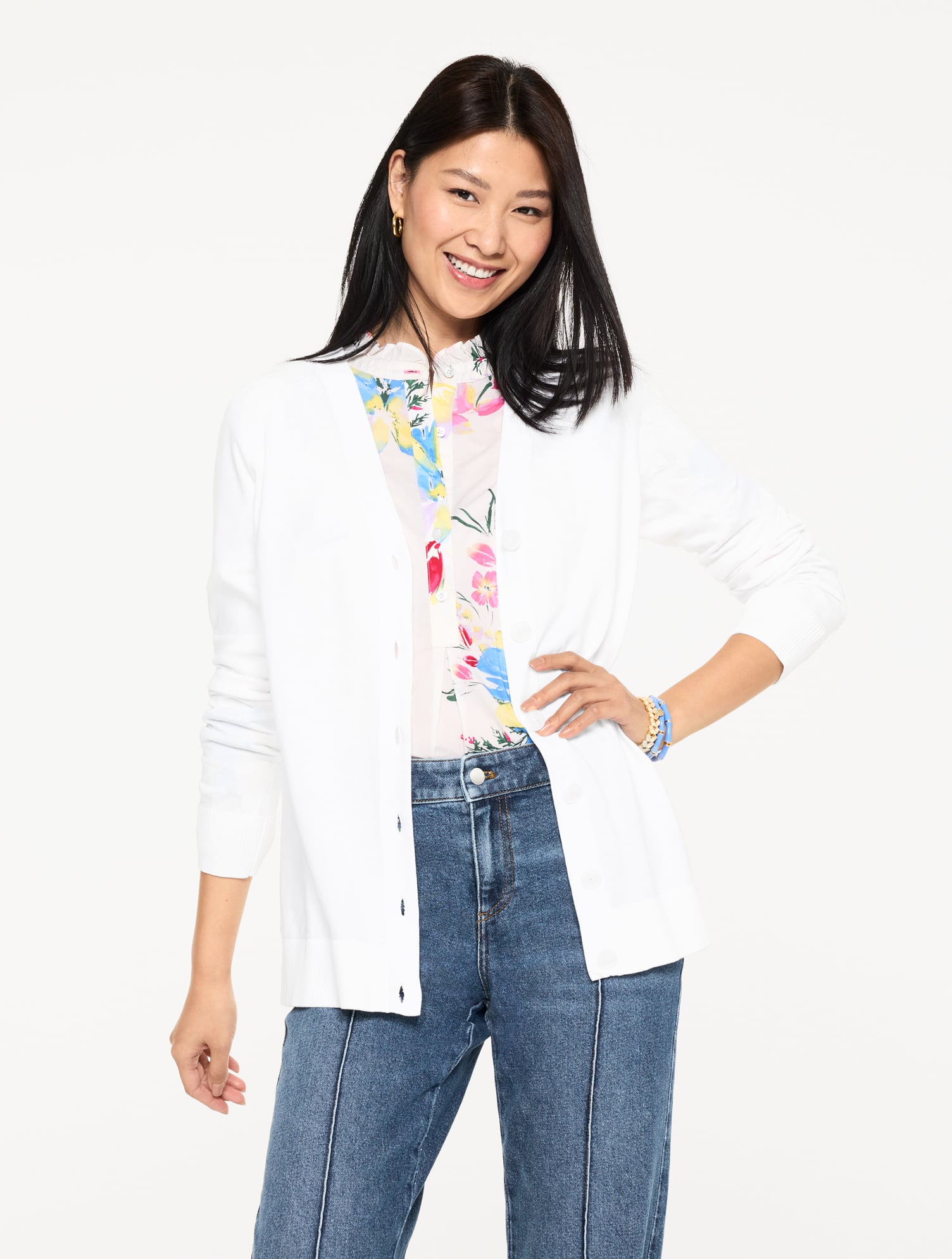 Open Stitch Flyaway Cardigan | Talbots
