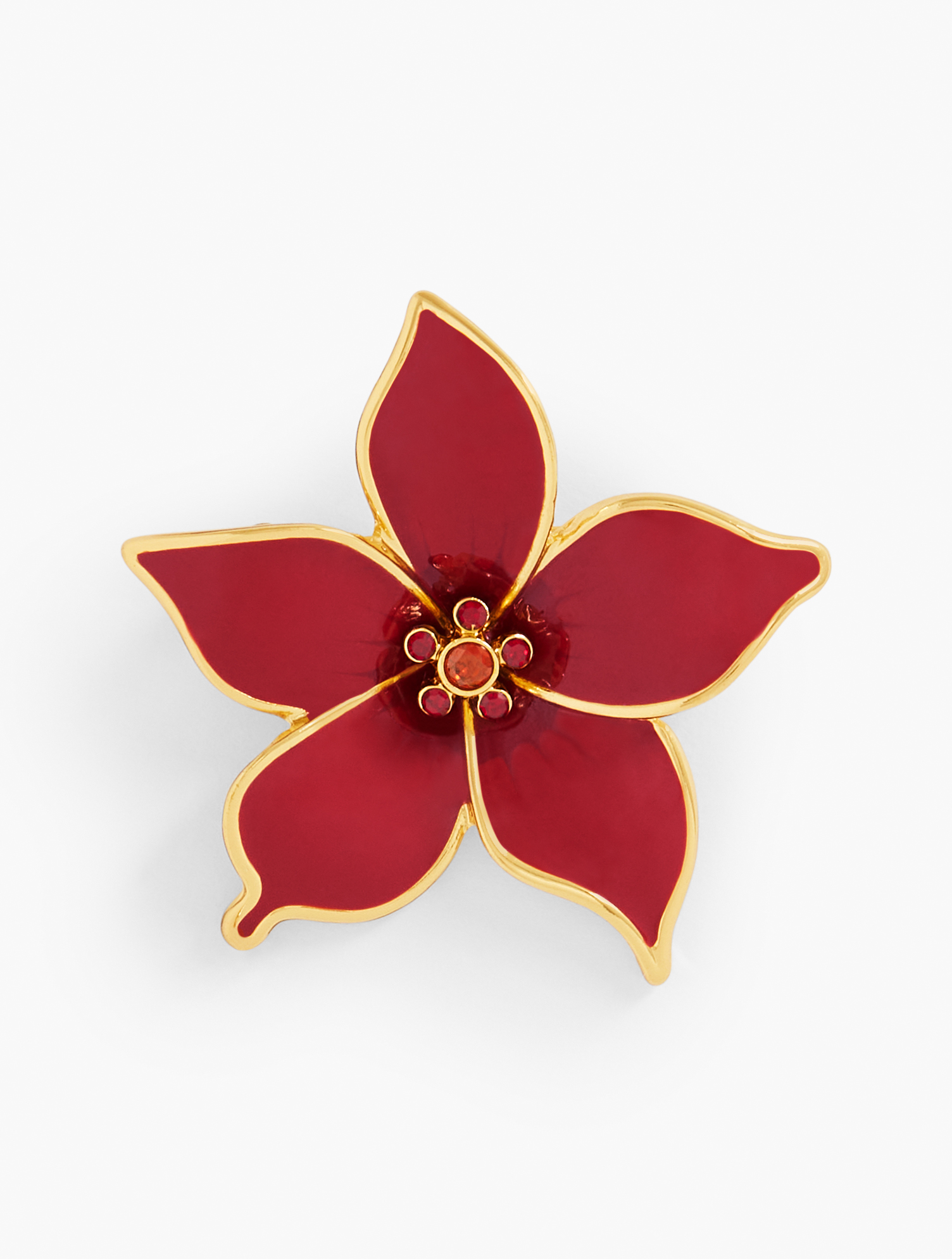 Talbots Pretty Poinsettia Brooch - Red/gold - 001  In Red,gold