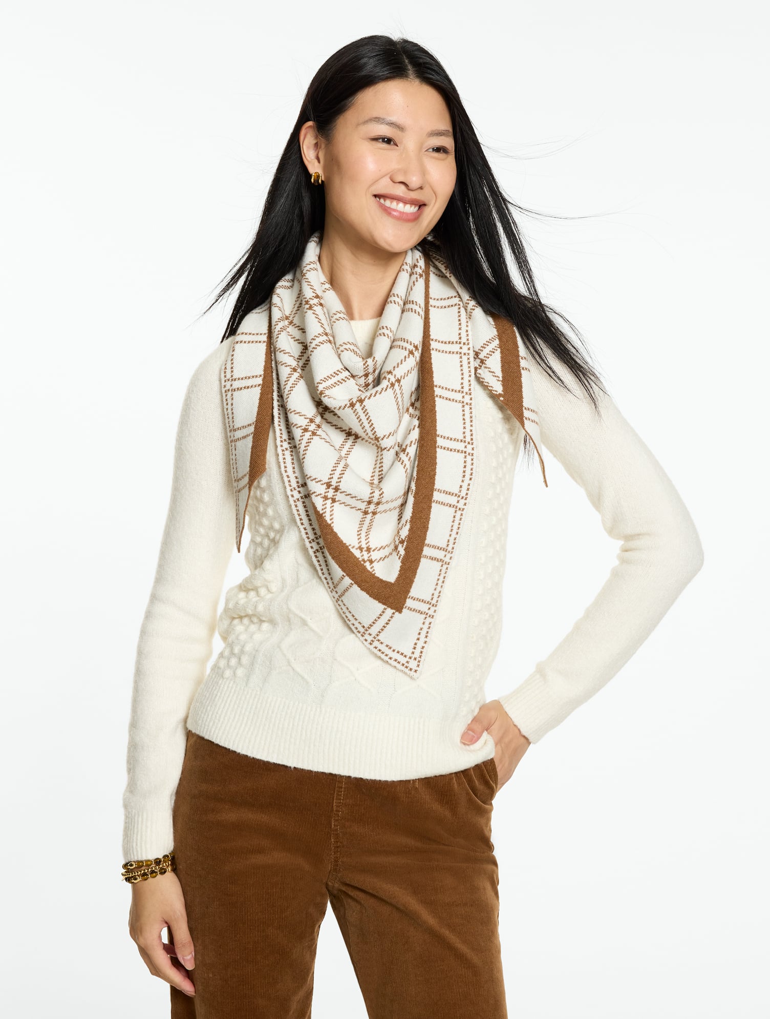 Windowpane Jacquard Scarf