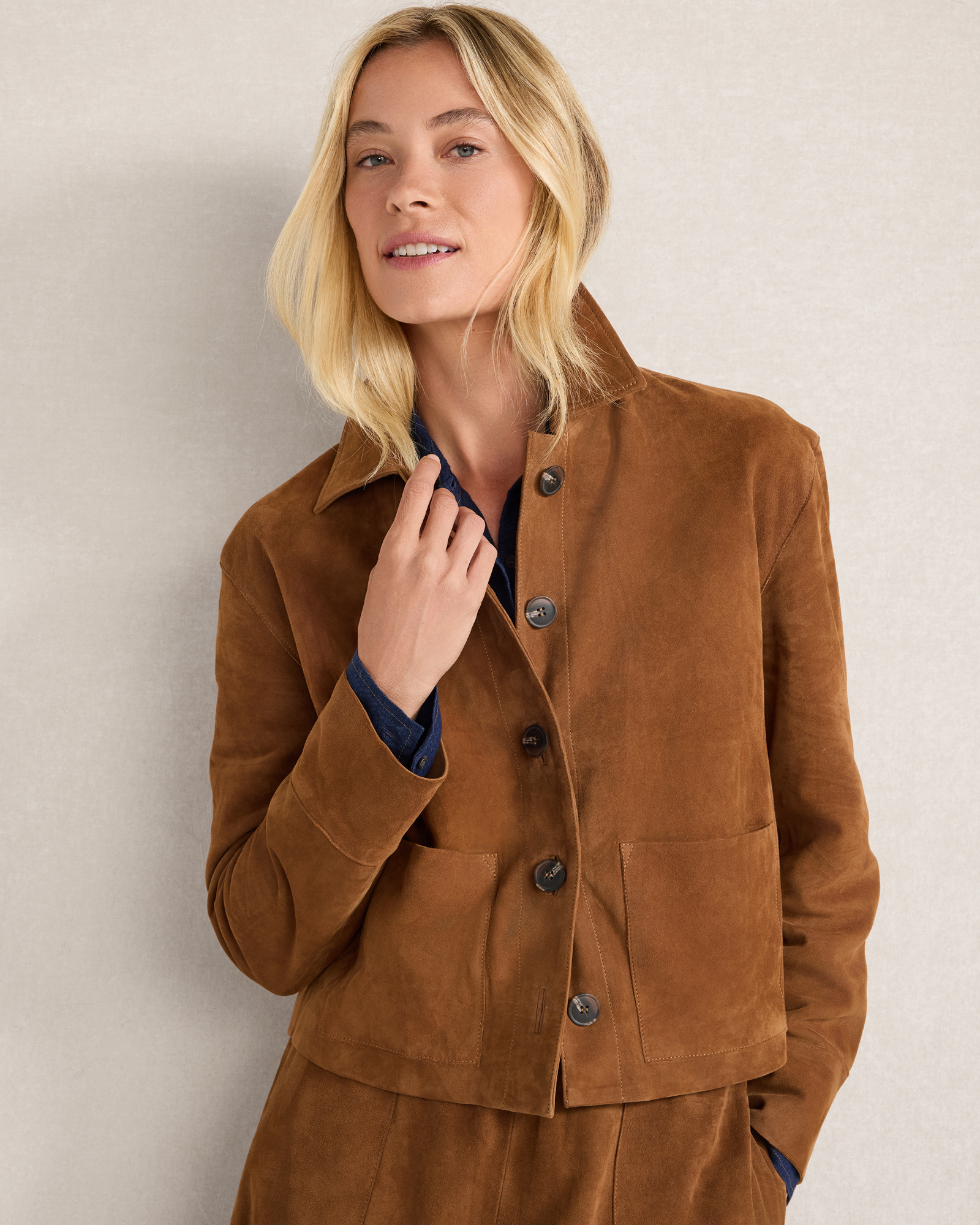 Suede Patch Pocket Jacket