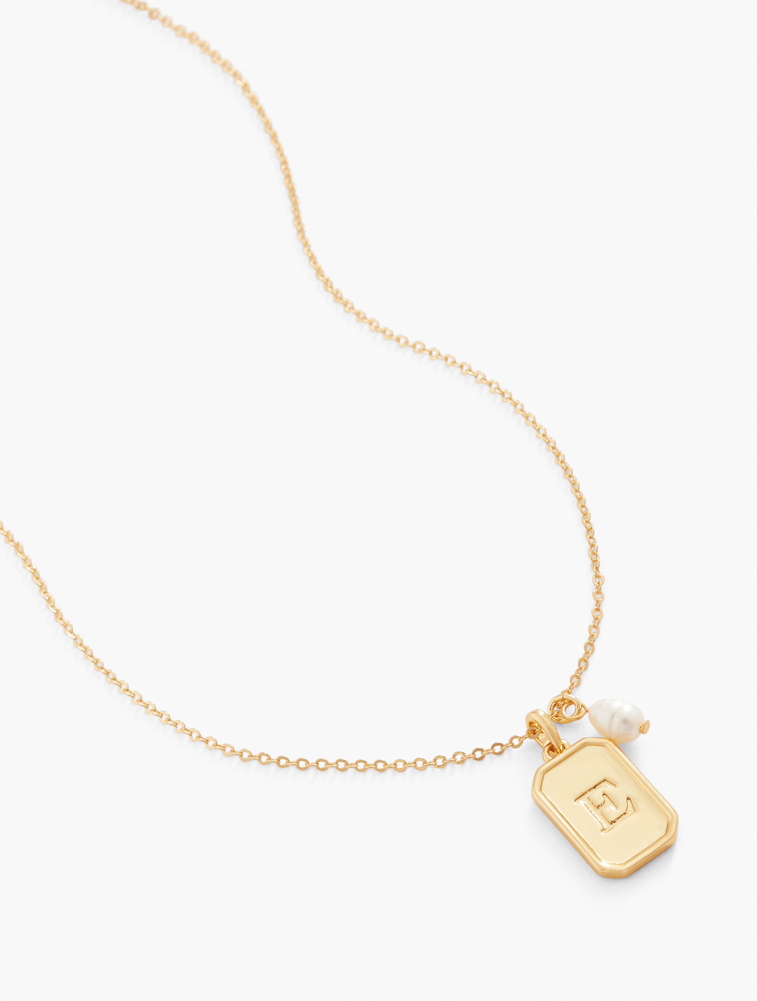 Talbots Monogram Initial Pendant Necklace - Monogram E/gold - 001