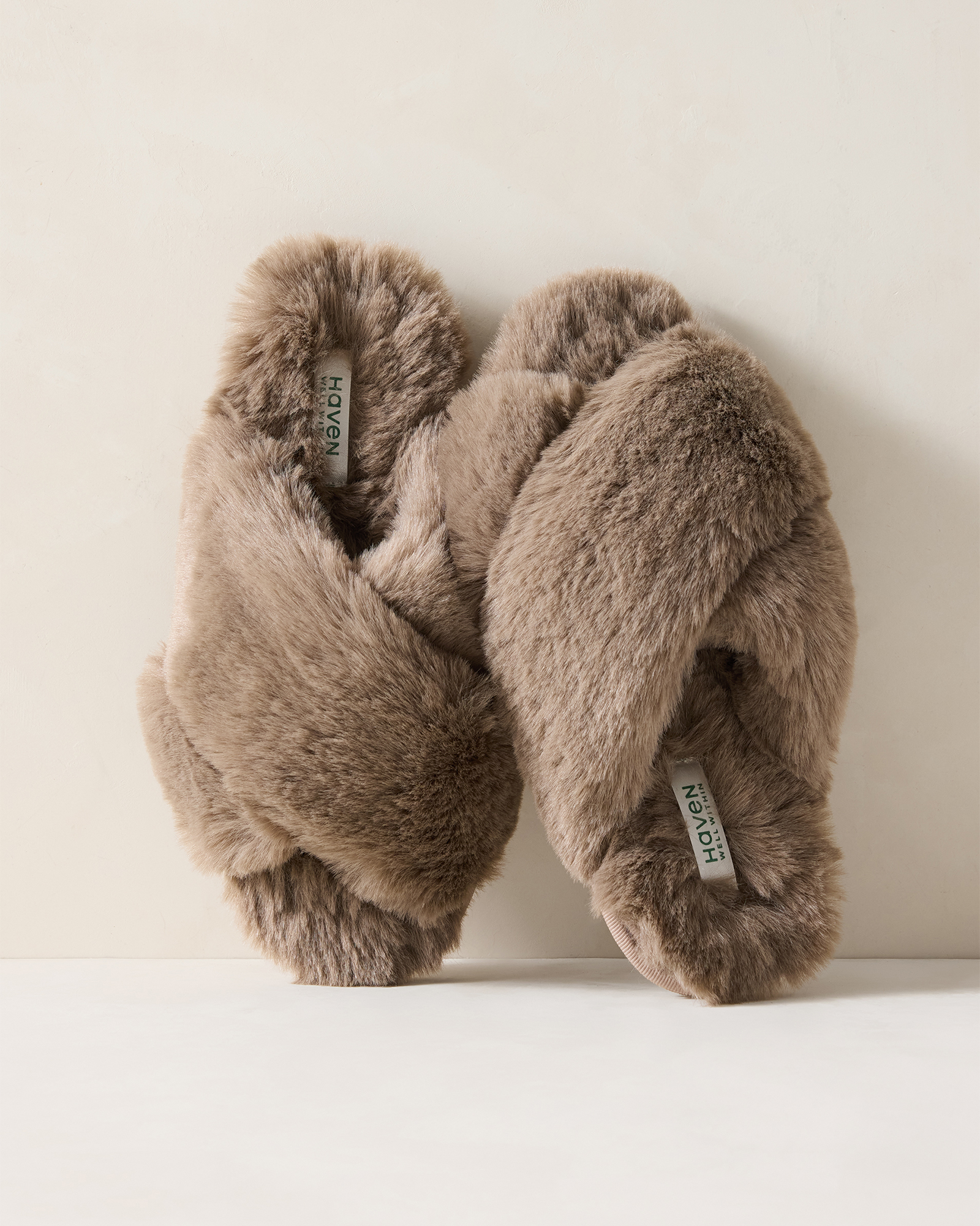 Faux Fur Criss-Cross Slippers - thumbnail 8