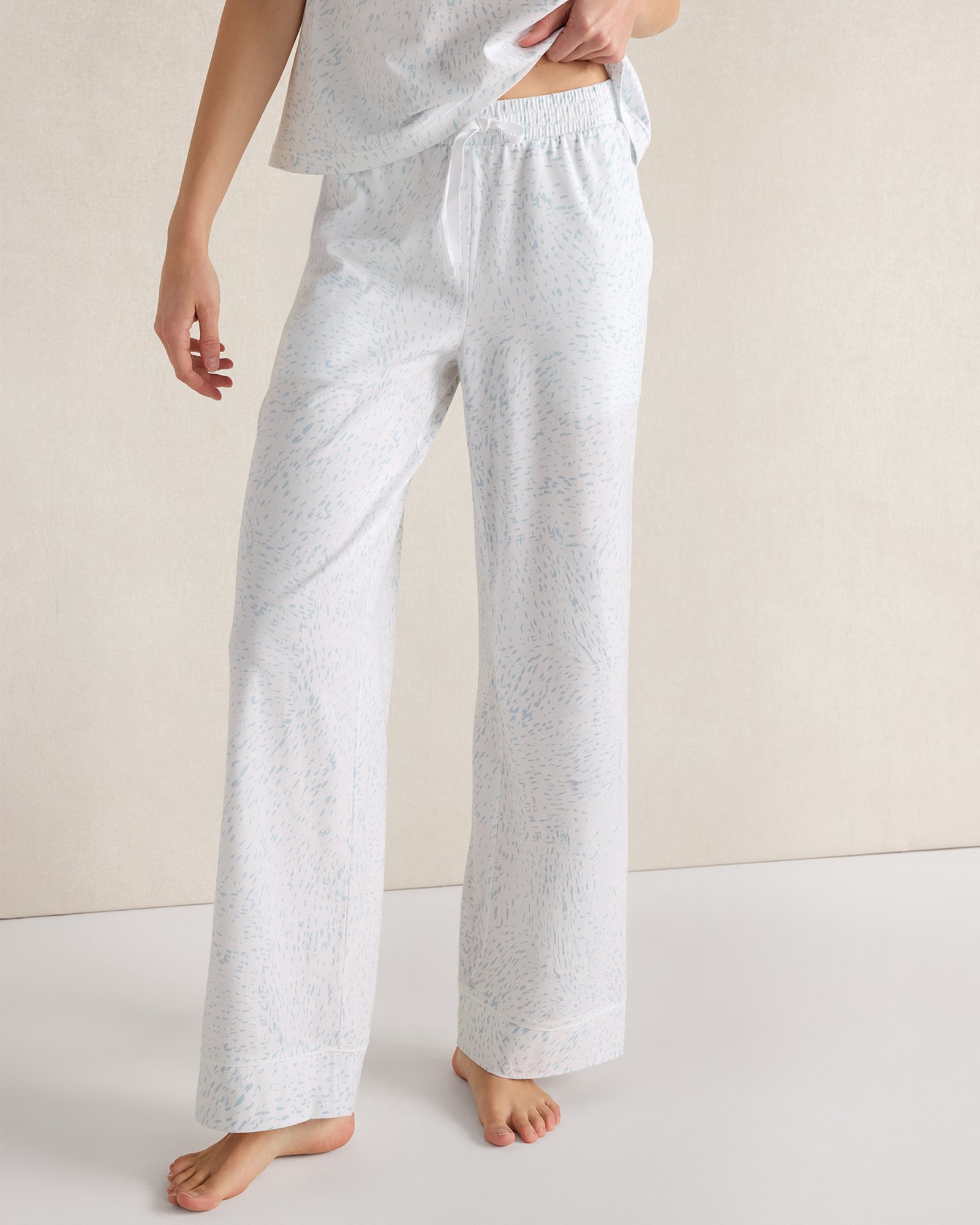 Organic Cotton Jersey Rippled Sand Pajama Pants