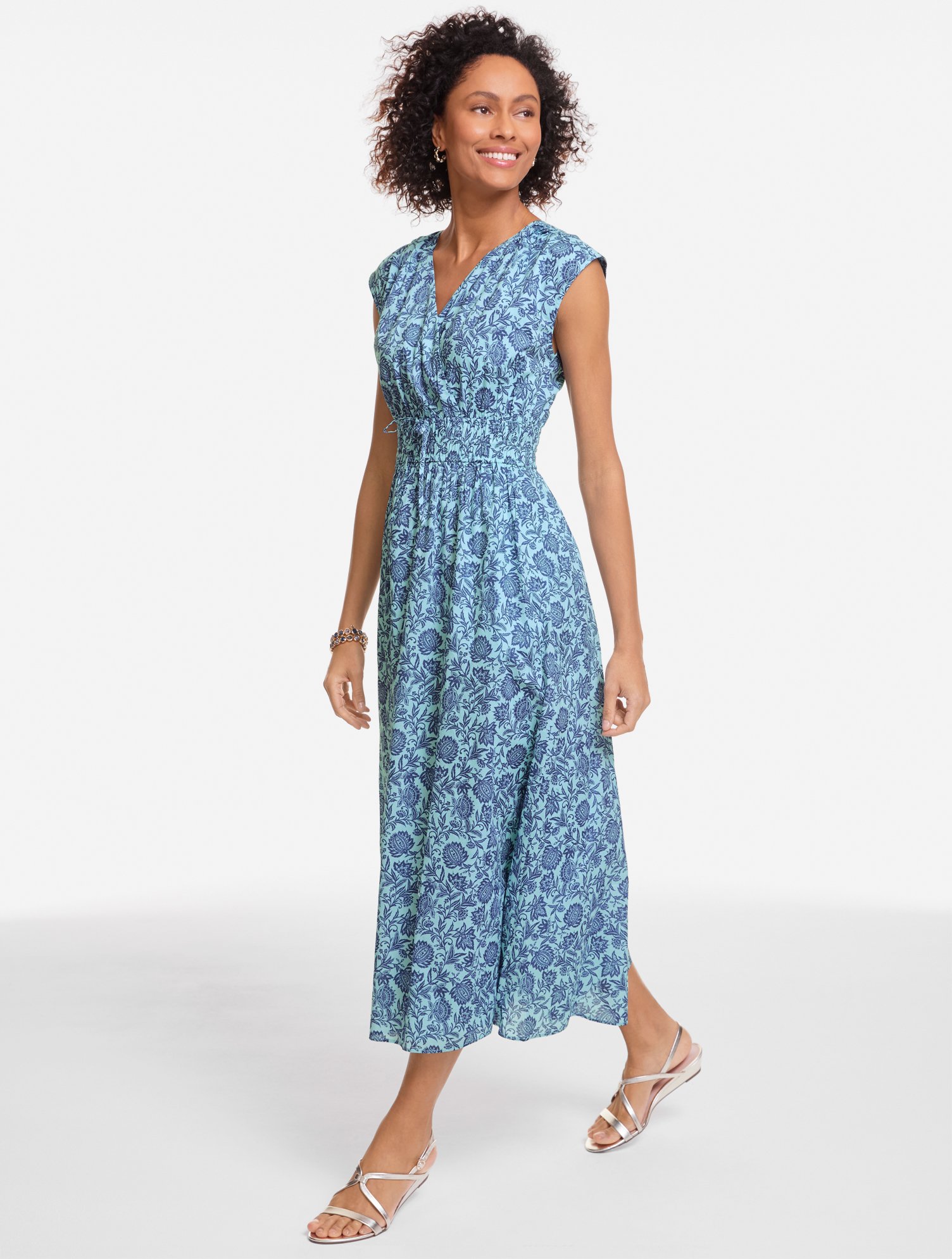 Voile Fit & Flare Midi Dress - Etched Foulard