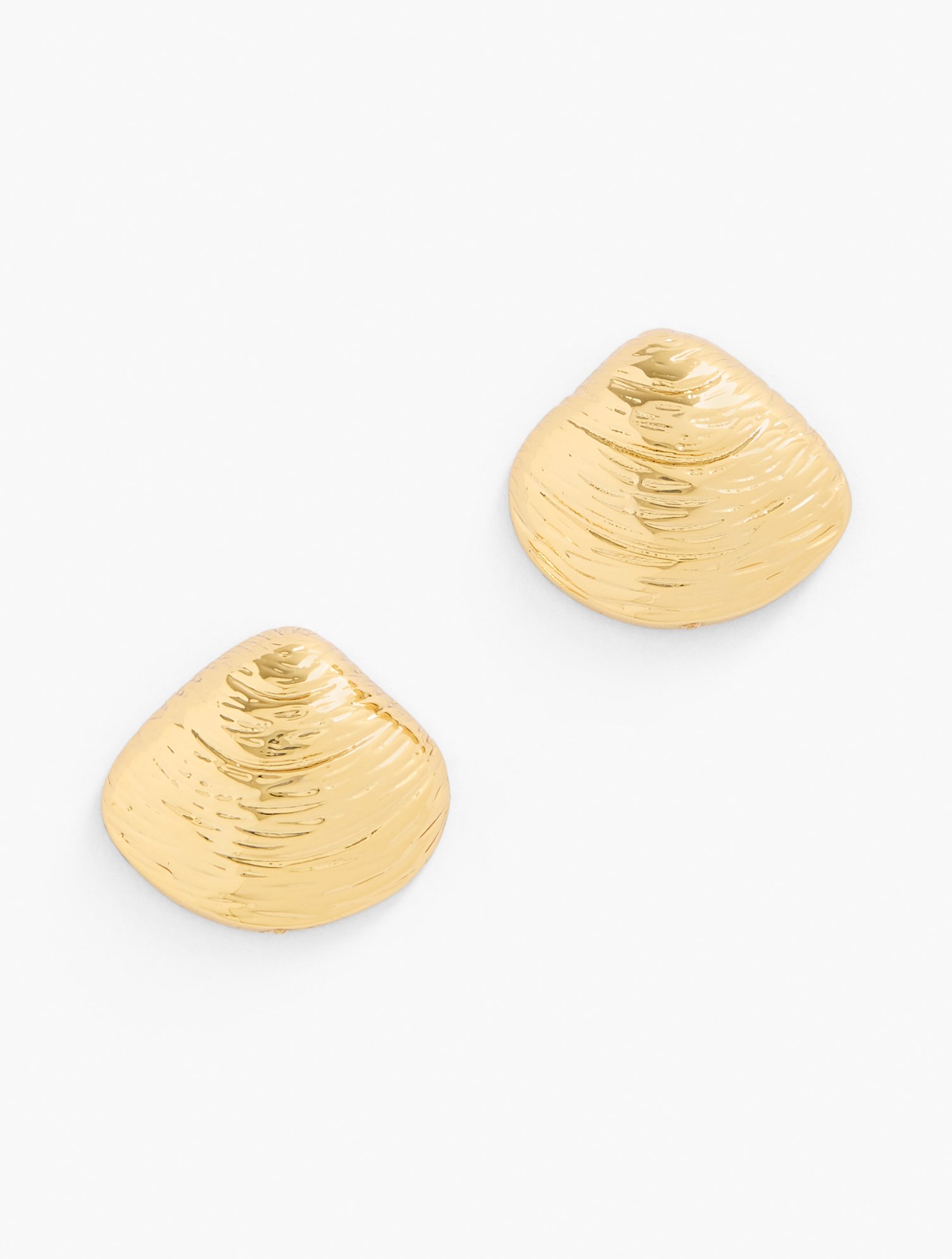 TALBOTS SEASHELL STUD EARRINGS - GOLD - 001 TALBOTS