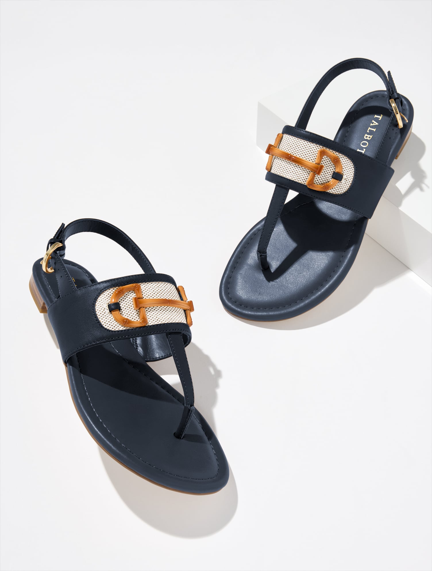 Gia Bit Nappa Thong Sandals | Talbots display picture 2