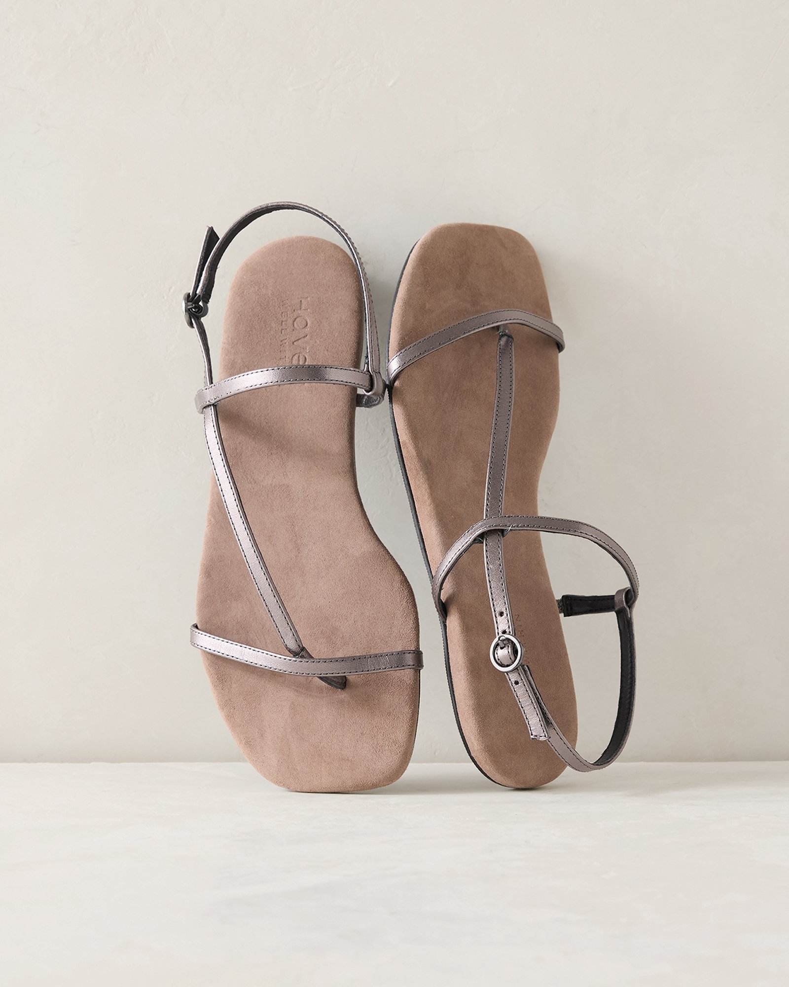 Leather T-Strap Sandals