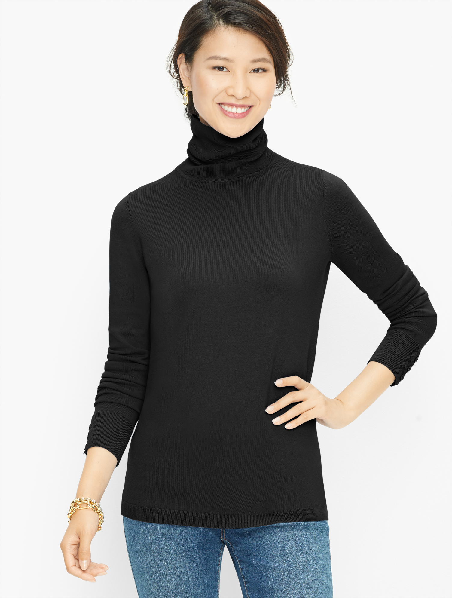 Cotton Blend Turtleneck | Talbots