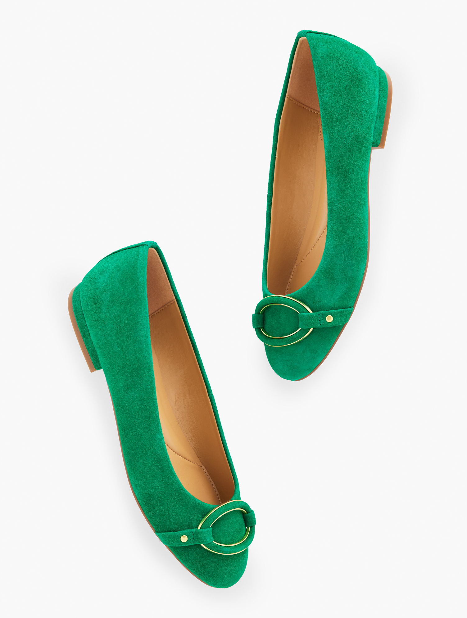 Talbots Madison Buckle Suede Ballet Flats - Derry Green - 11m  In Derry Green