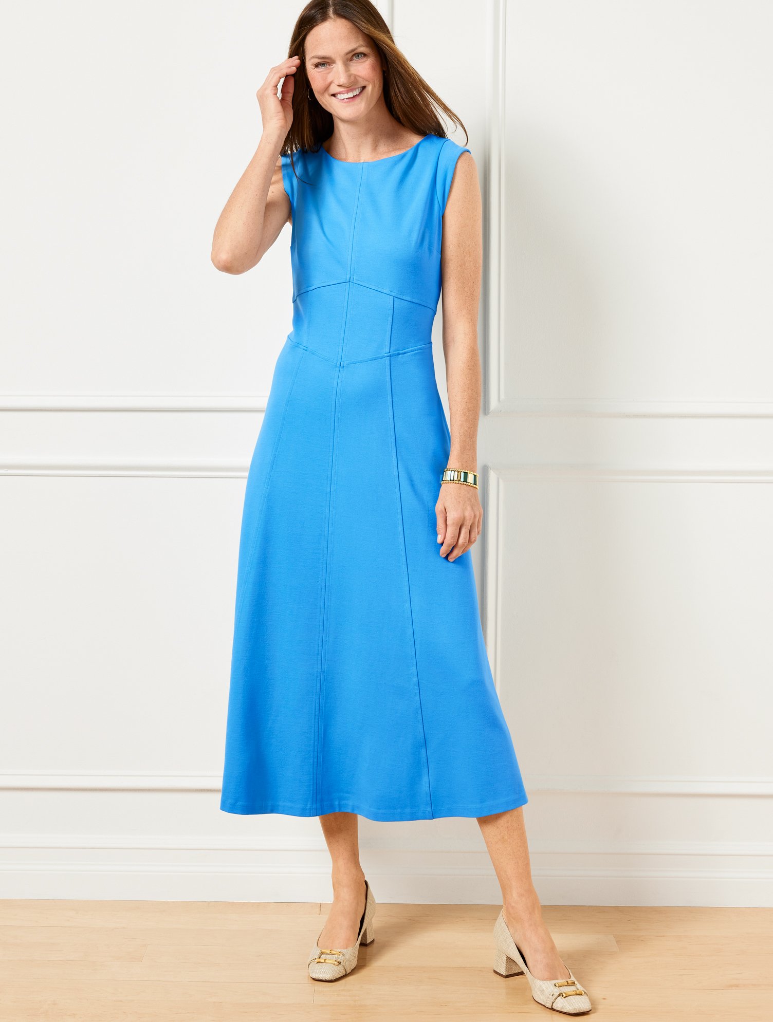 Velvet Draped Midi Dress | Talbots
