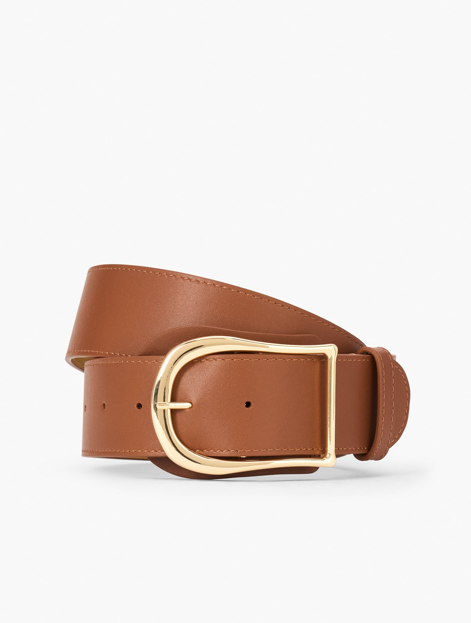 Talbots Equestrian Leather Belt - Cognac - Medium  In Brown