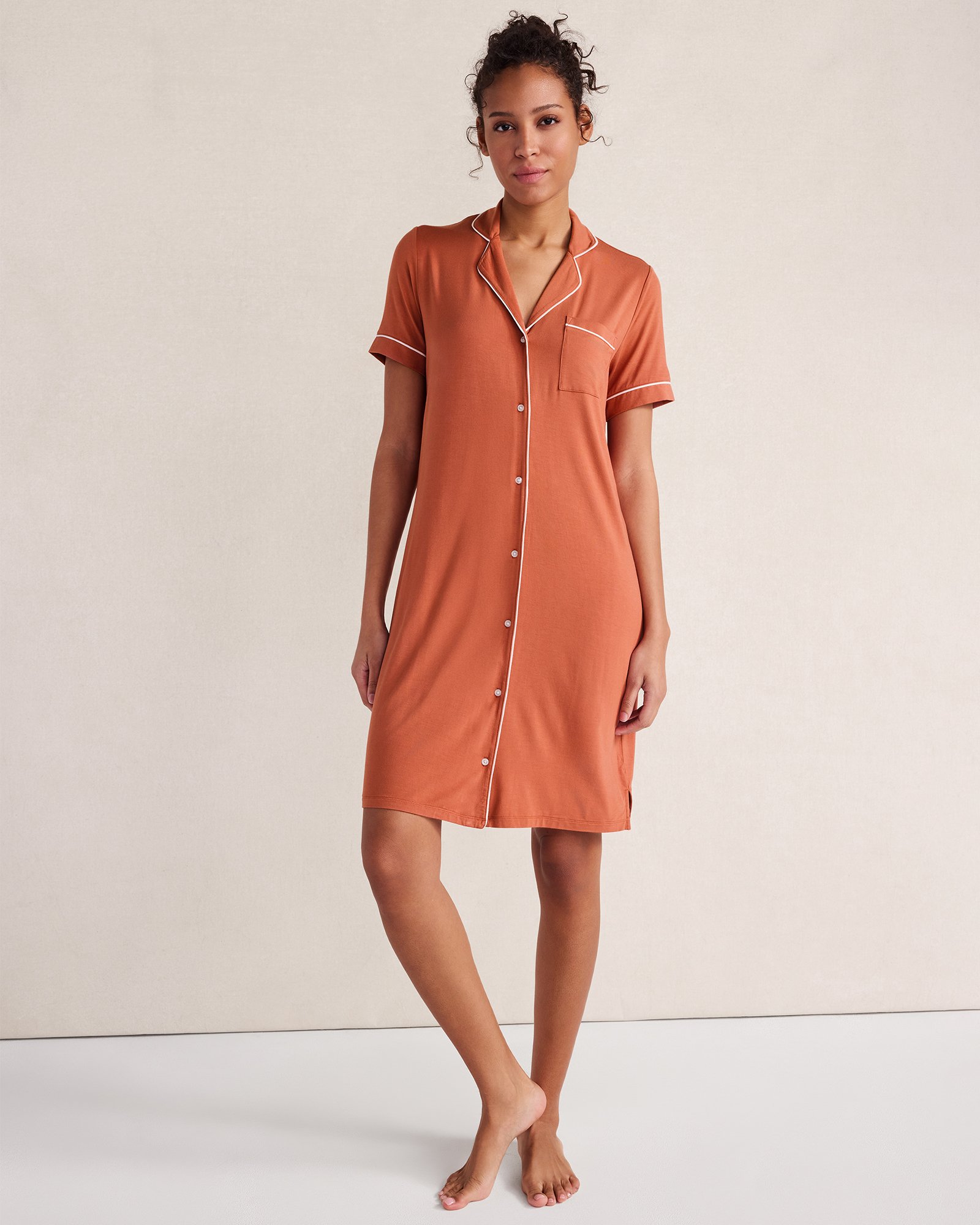 Calm & Cool Notch Collar Sleep Dress