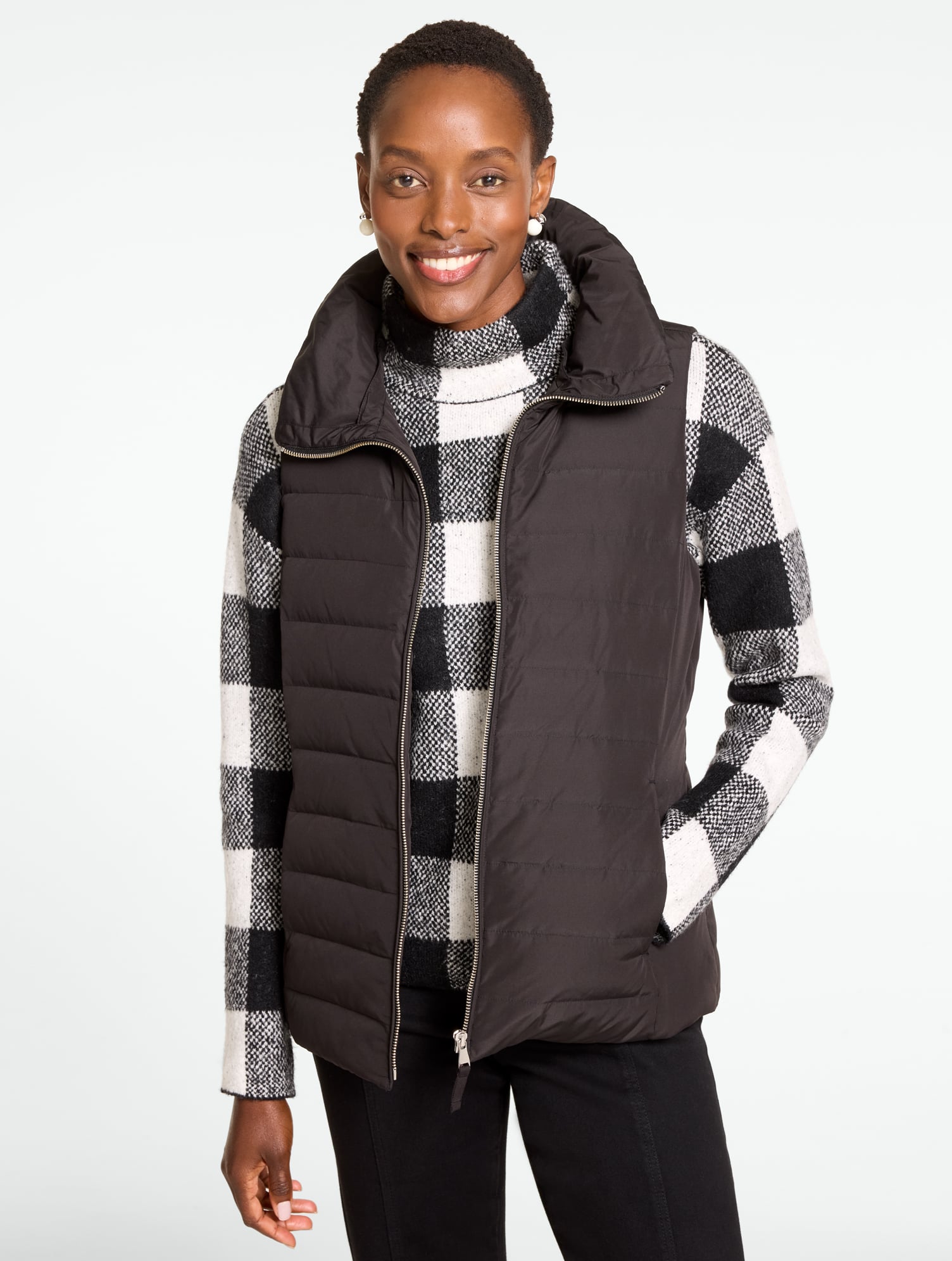 Faux Fur Collar Puffer Vest