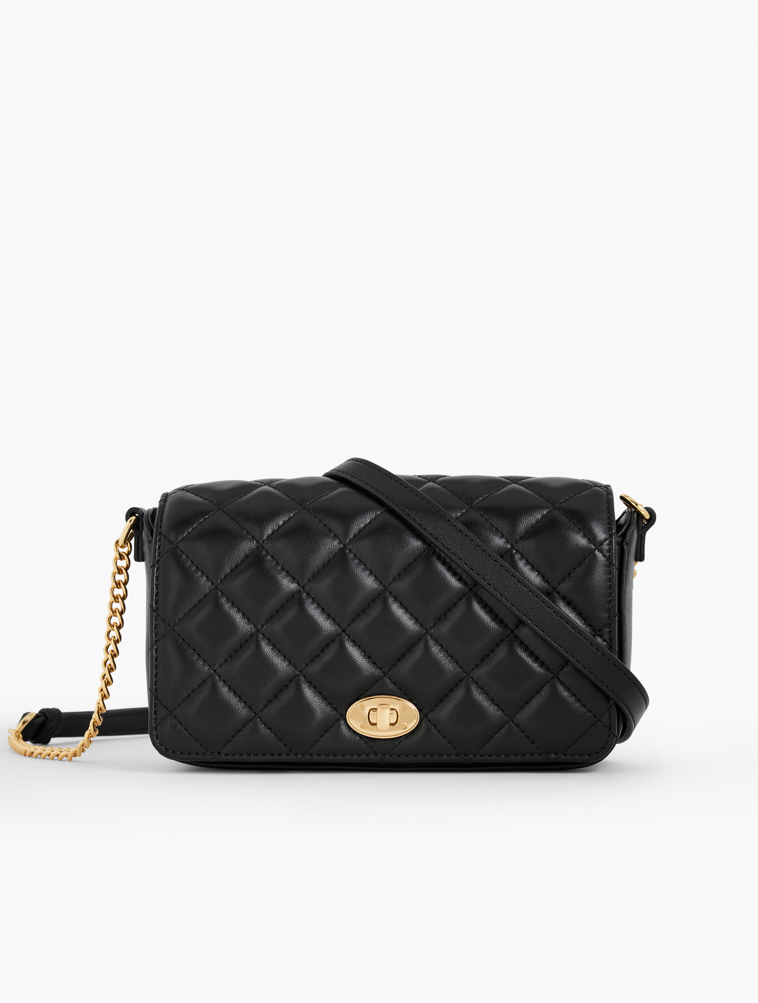 KERYHEBN Women's Small Crossbody Bag - Leather Quilted Shoulder Purse With Chain Strap, Evening Bag