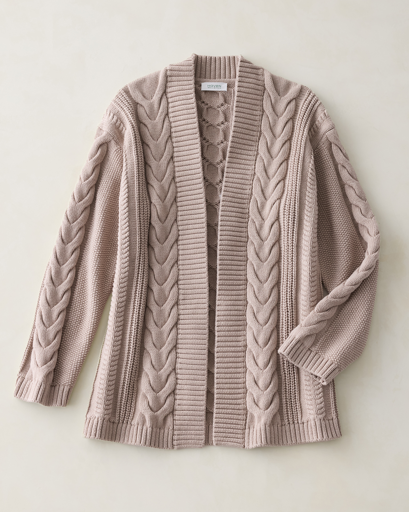 Organic Cotton Mixed Cable Cardigan | Haven Well Within