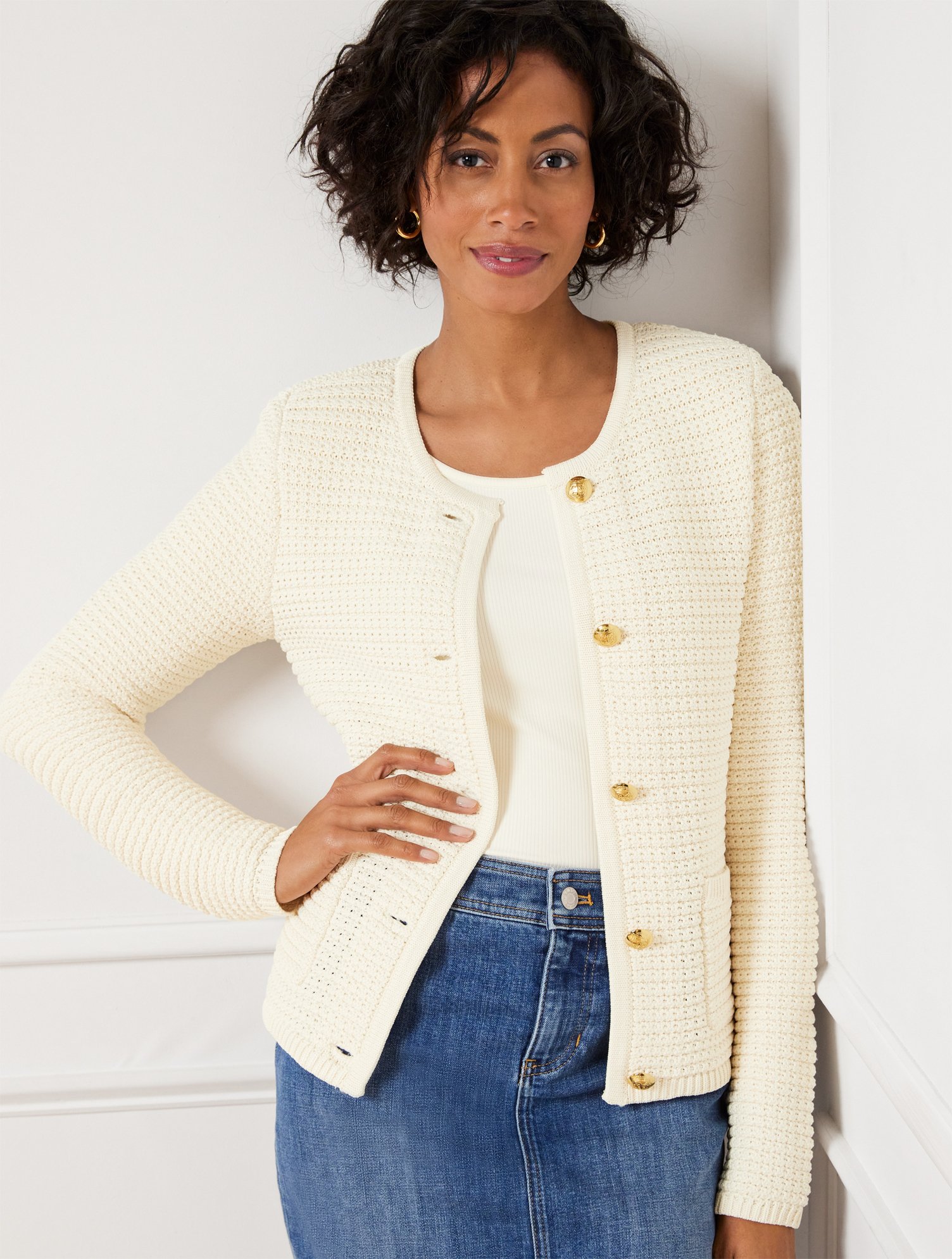 Talbots Kate Cardigan Sweater - Ivory - 3x