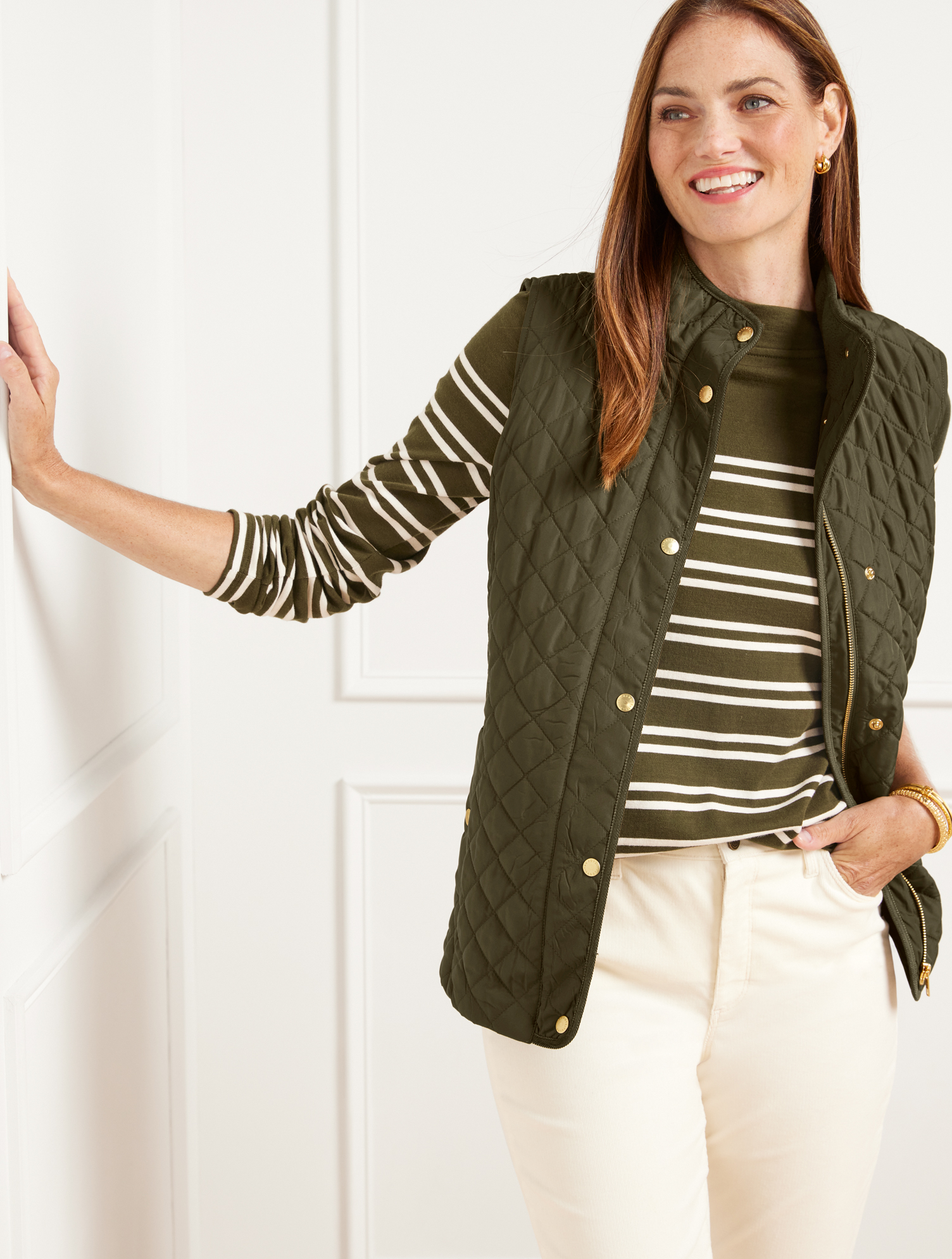 Talbots Quilted Vest - Deep Moss - X