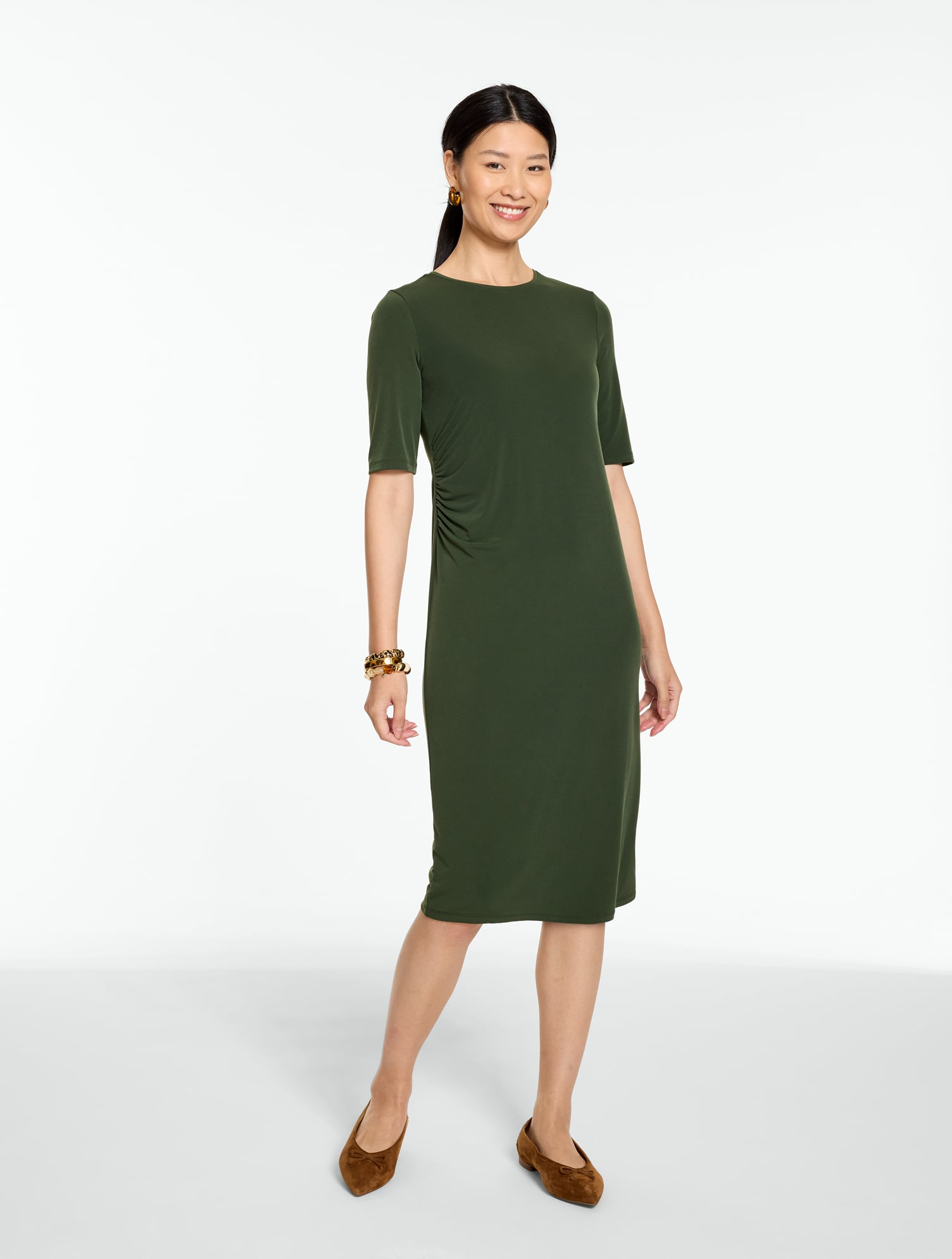 Knit Kit Ruched Midi Dress - thumbnail 6