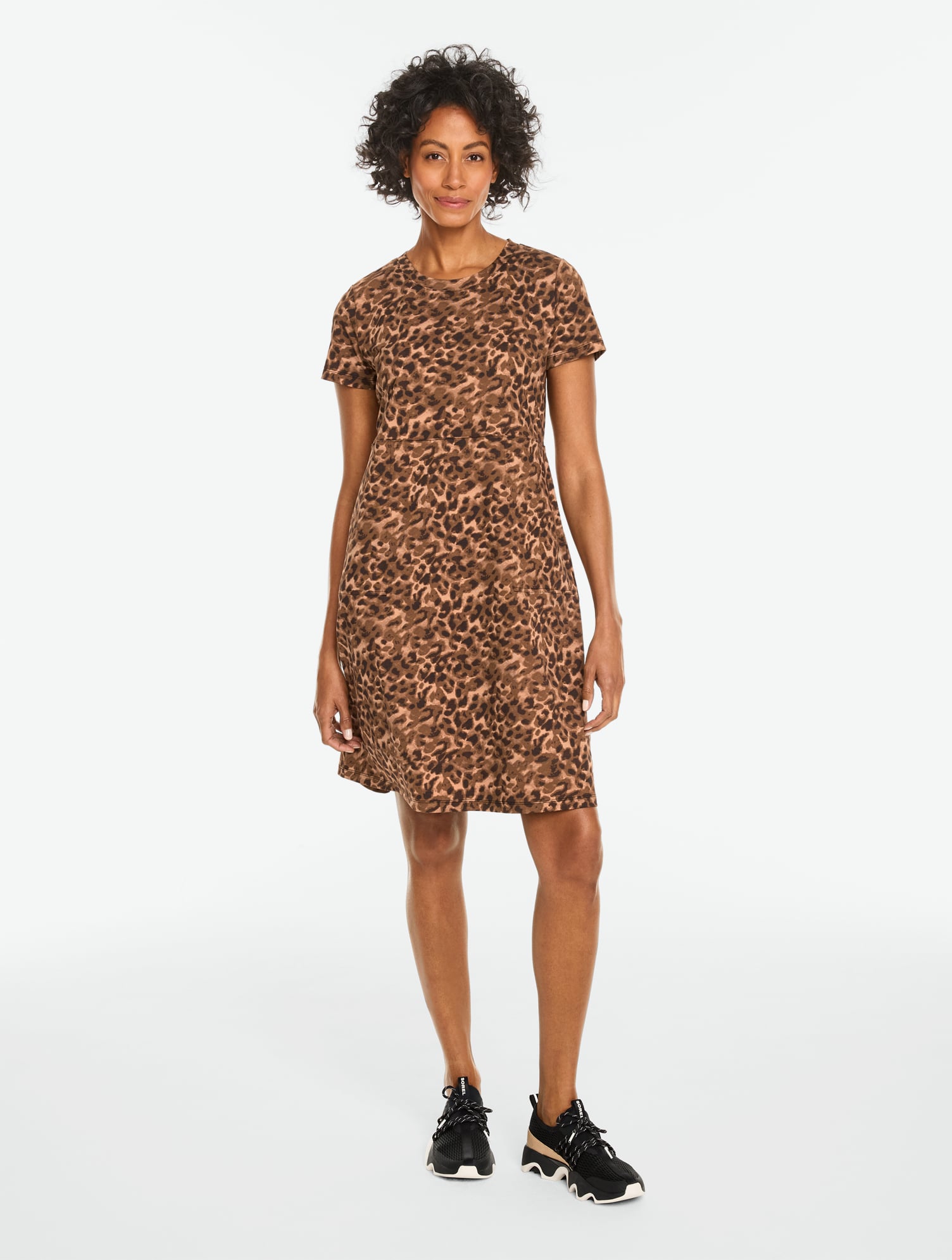 Luxe Jersey Short Sleeve Dress - Dreamy Leopard