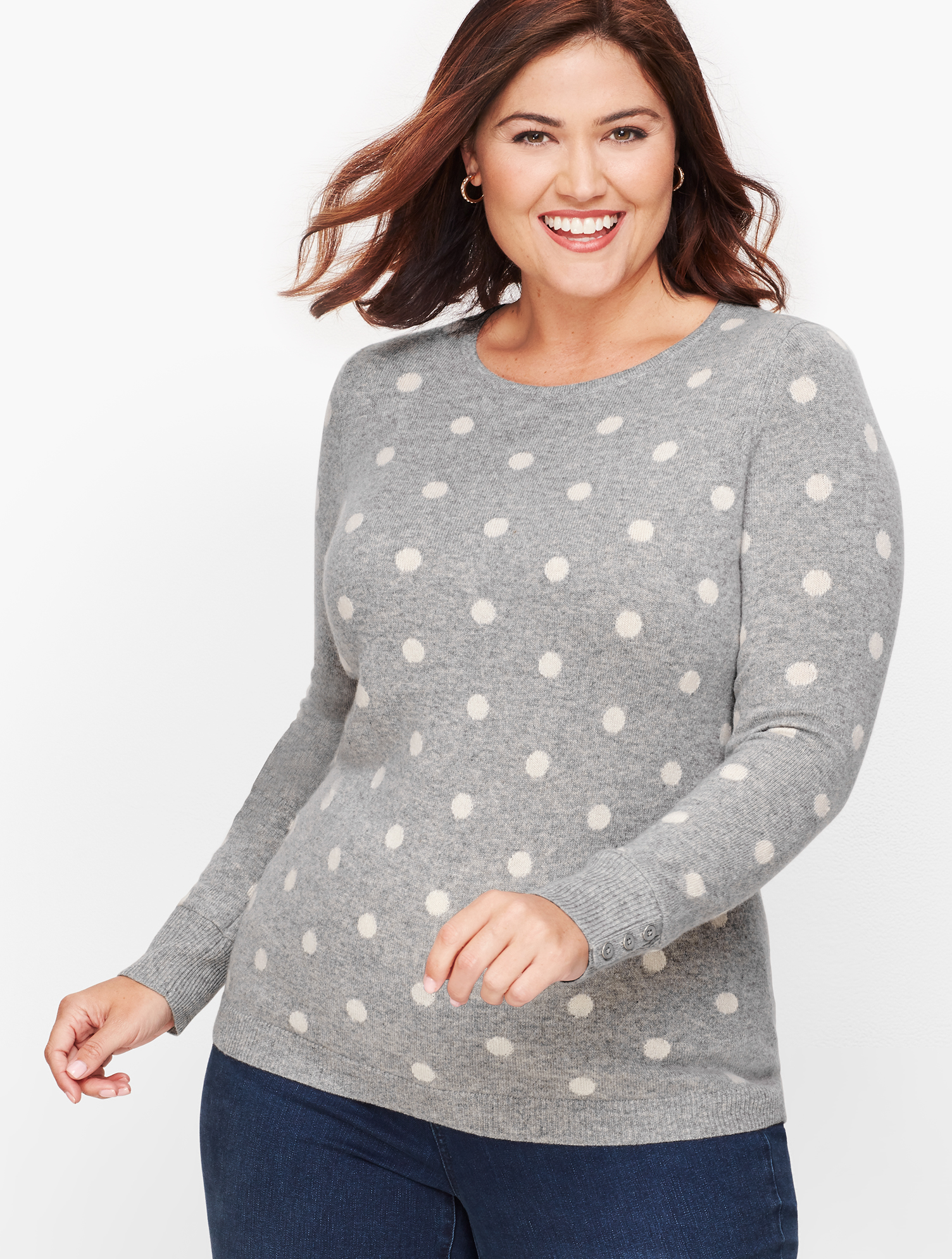 トップス c0mi dot ribbon sweat / gray Pullover Crewneck - Fleeced Foxfibre® - Heather Grey