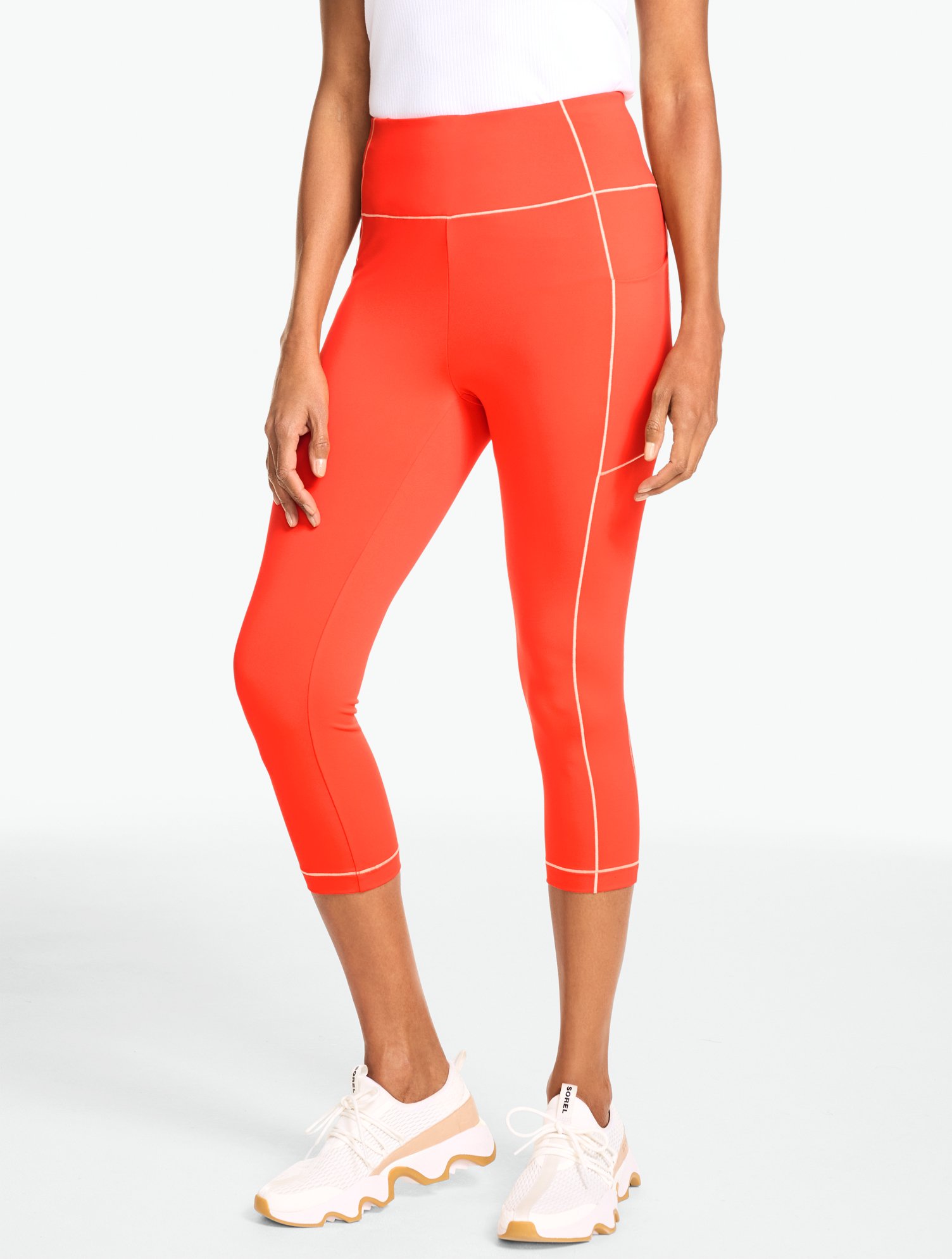 Performance Compression Pedal Pushers Leggings - Contrast Stitch