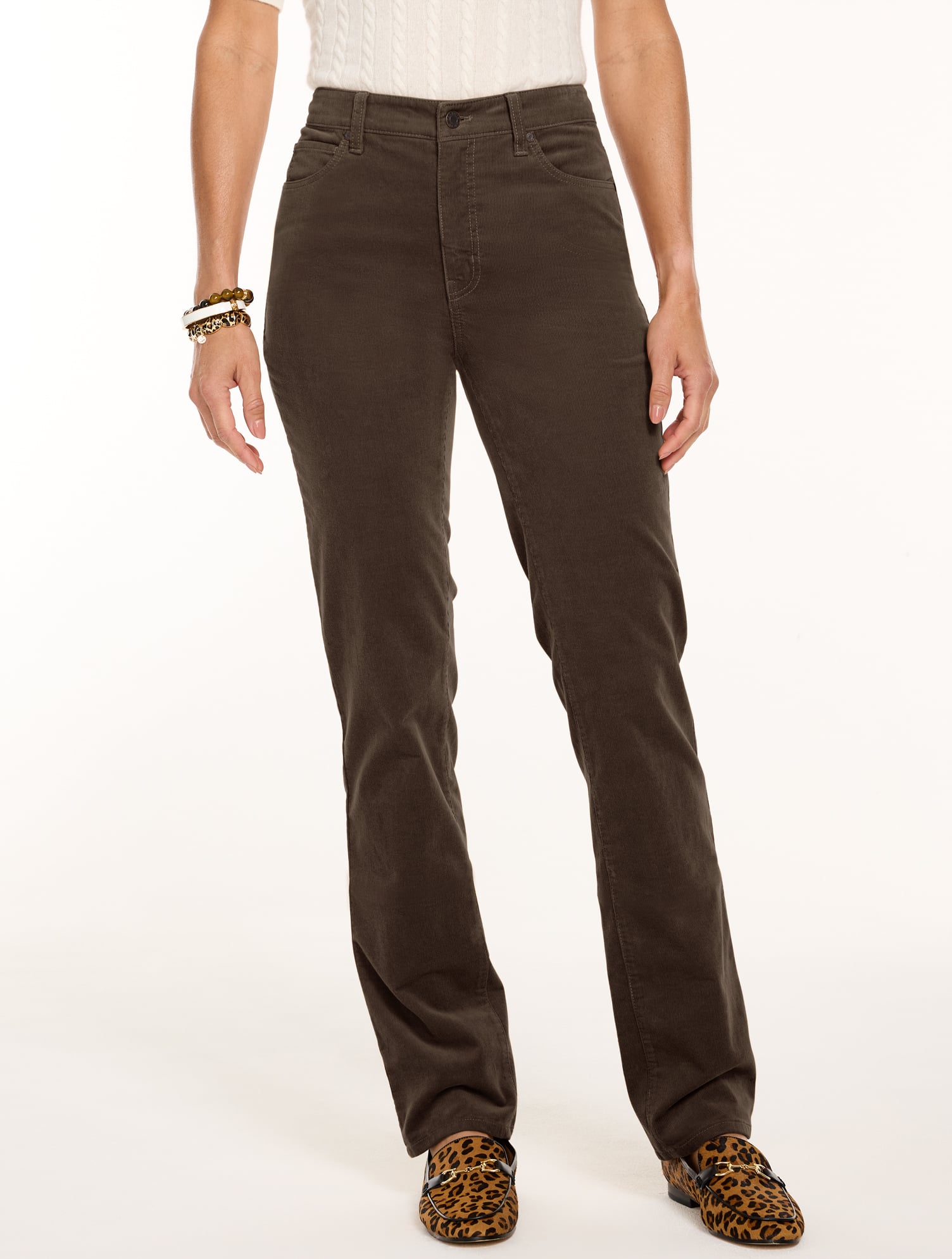 Stretch Corduroy Straight Leg Pants - thumbnail 8