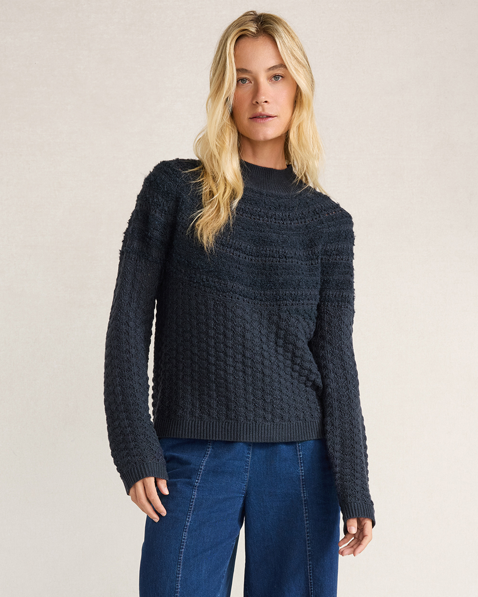 Heirloom Mixed Stitch Crewneck Sweater - thumbnail 7