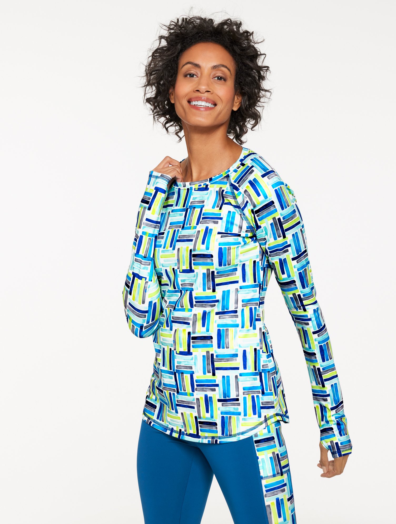 Sport Fleeceback Crewneck Tee - Watercolor Geo