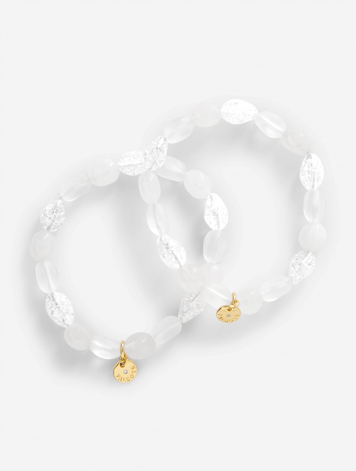 Organic Bead Layered Stretch Bracelet Set - WhiteGold - 001 Talbots 40$