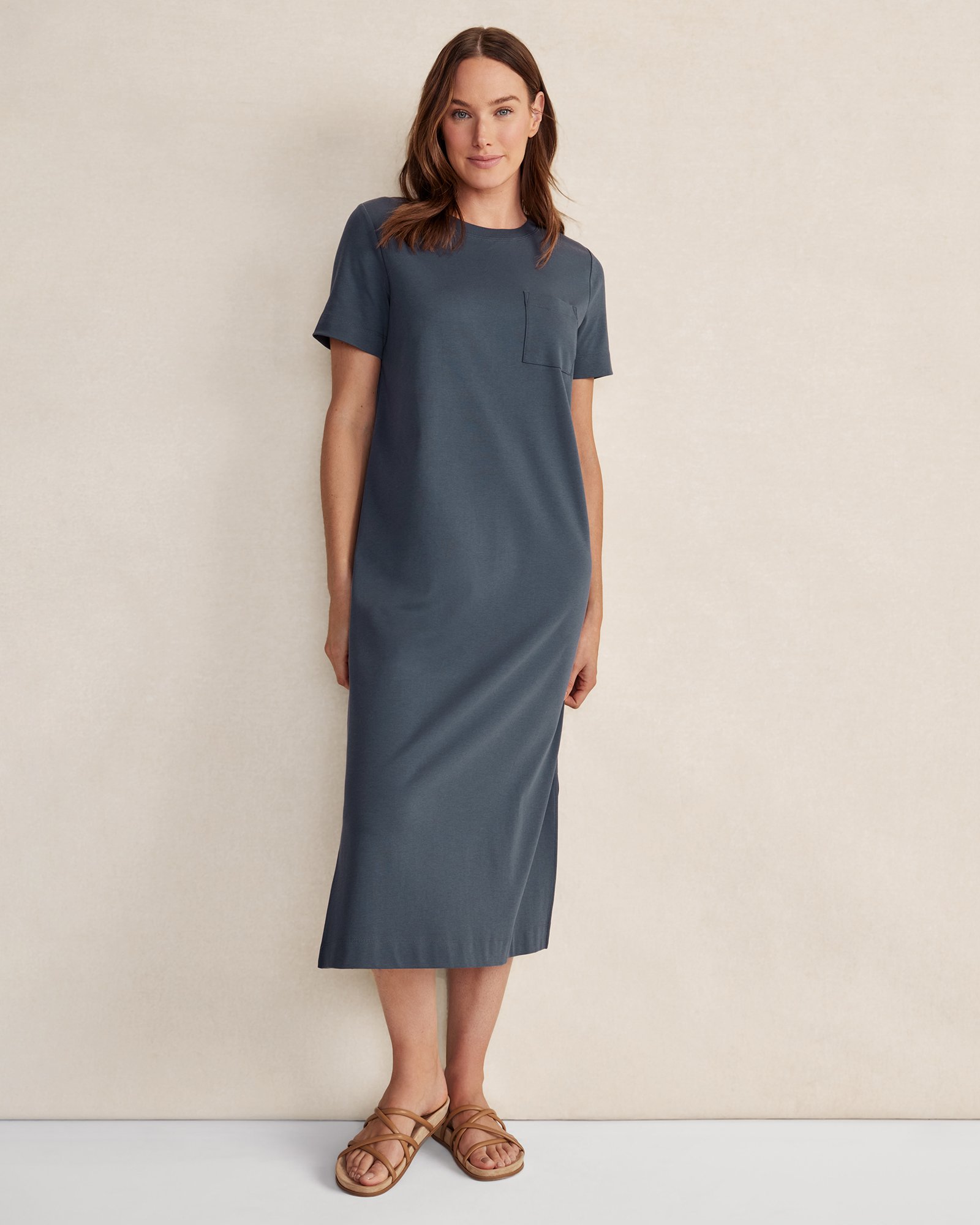 Talbots Organic Cotton Interlock T-shirt Dress - Midnight - Xl