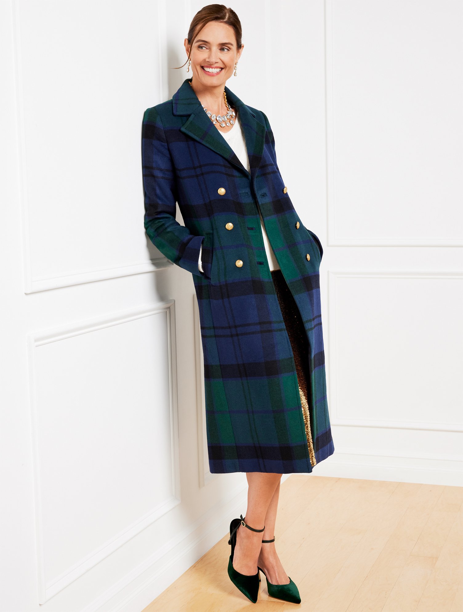 【KHAITE】 tartan WOOL melton short COAT KHAITE】 tartan WOOL melton short COAT レディース
