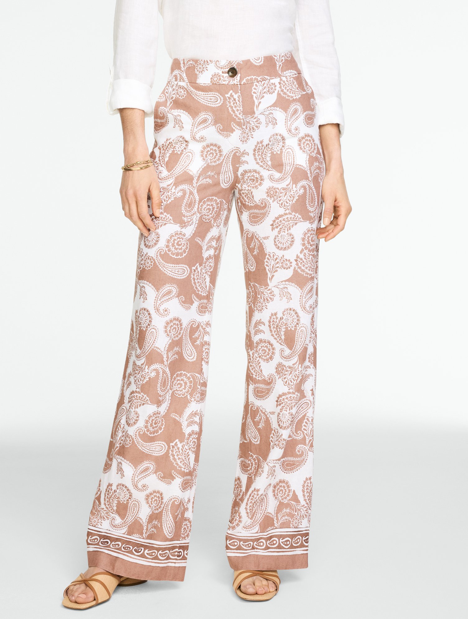 Linen Wide Leg Pants - Moroccan Paisley