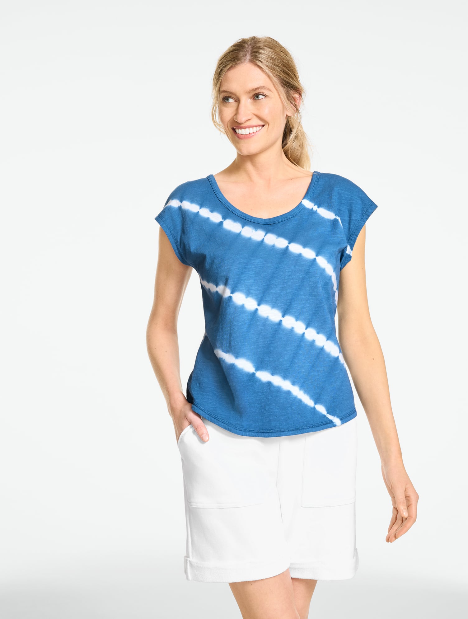 Supersoft Jersey Short Sleeve Cross Back Tee - Tie-Dye