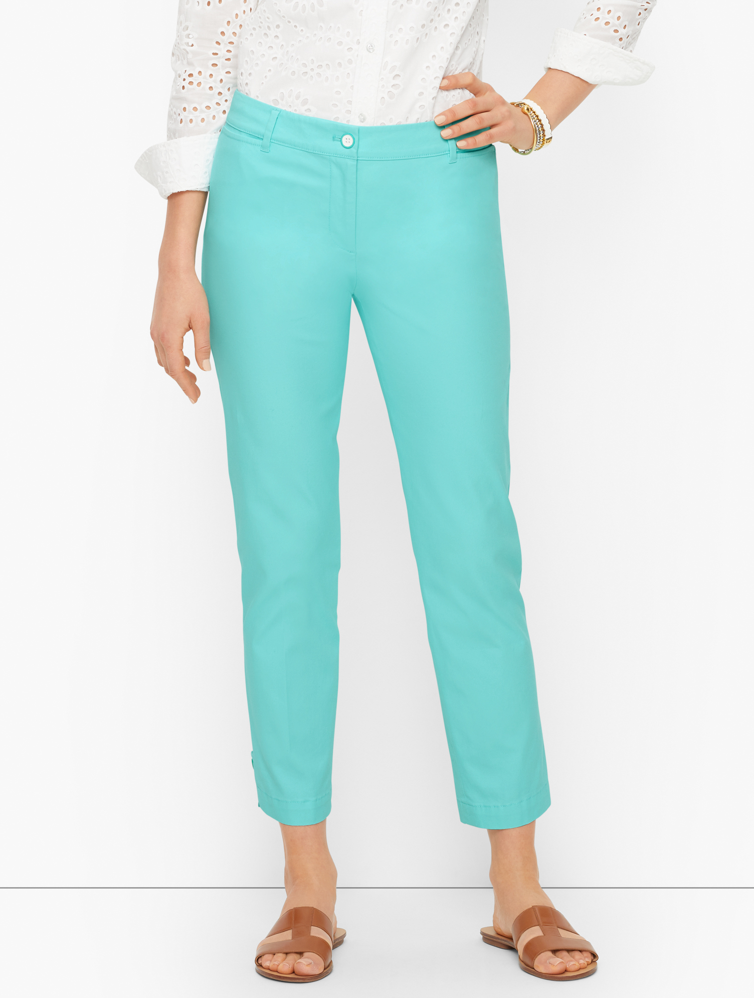 Talbots Perfect Crops Pants - Poolside - 10  In Blue