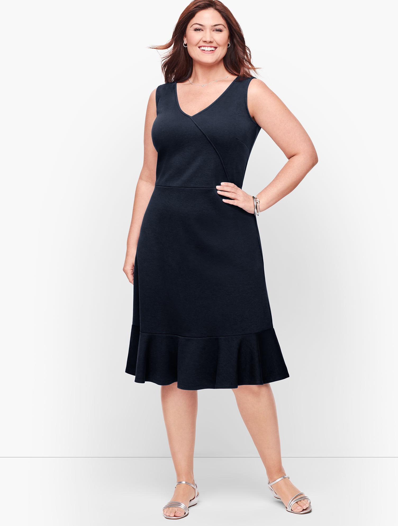 Flounce Hem Fit & Flare Dress | Talbots
