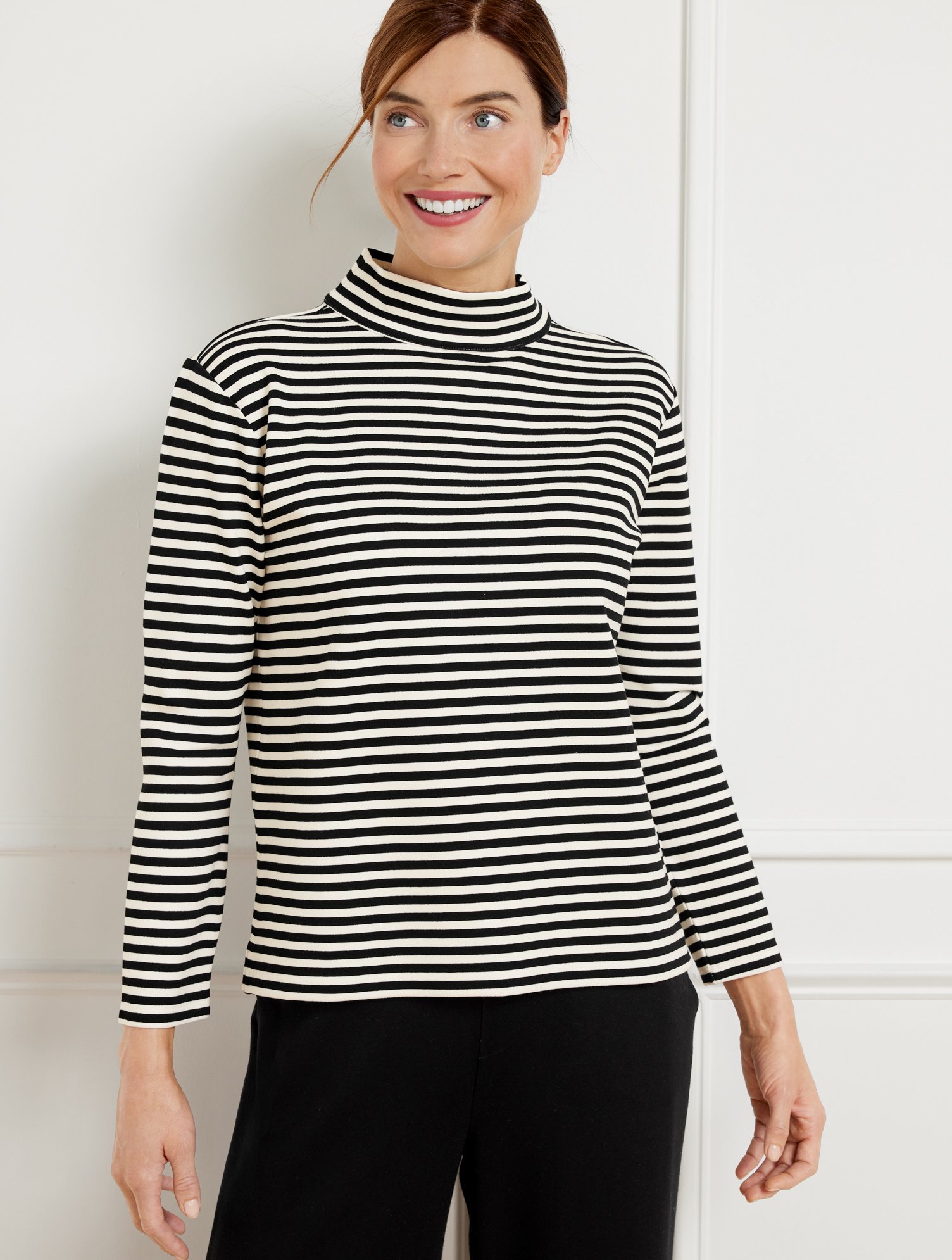 Effortless UltraKnit Zip Back Mockneck Top | Talbots