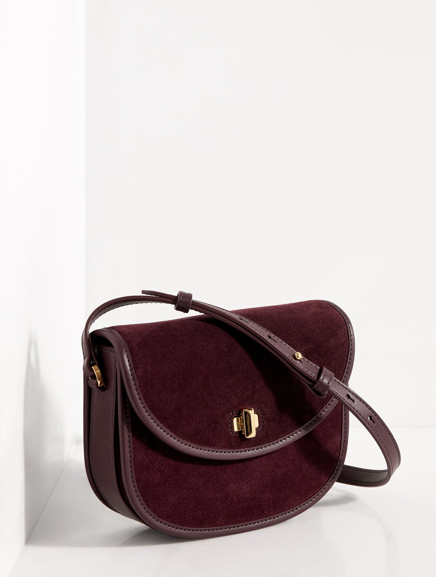 Sierra Suede Polished Saddle Bag