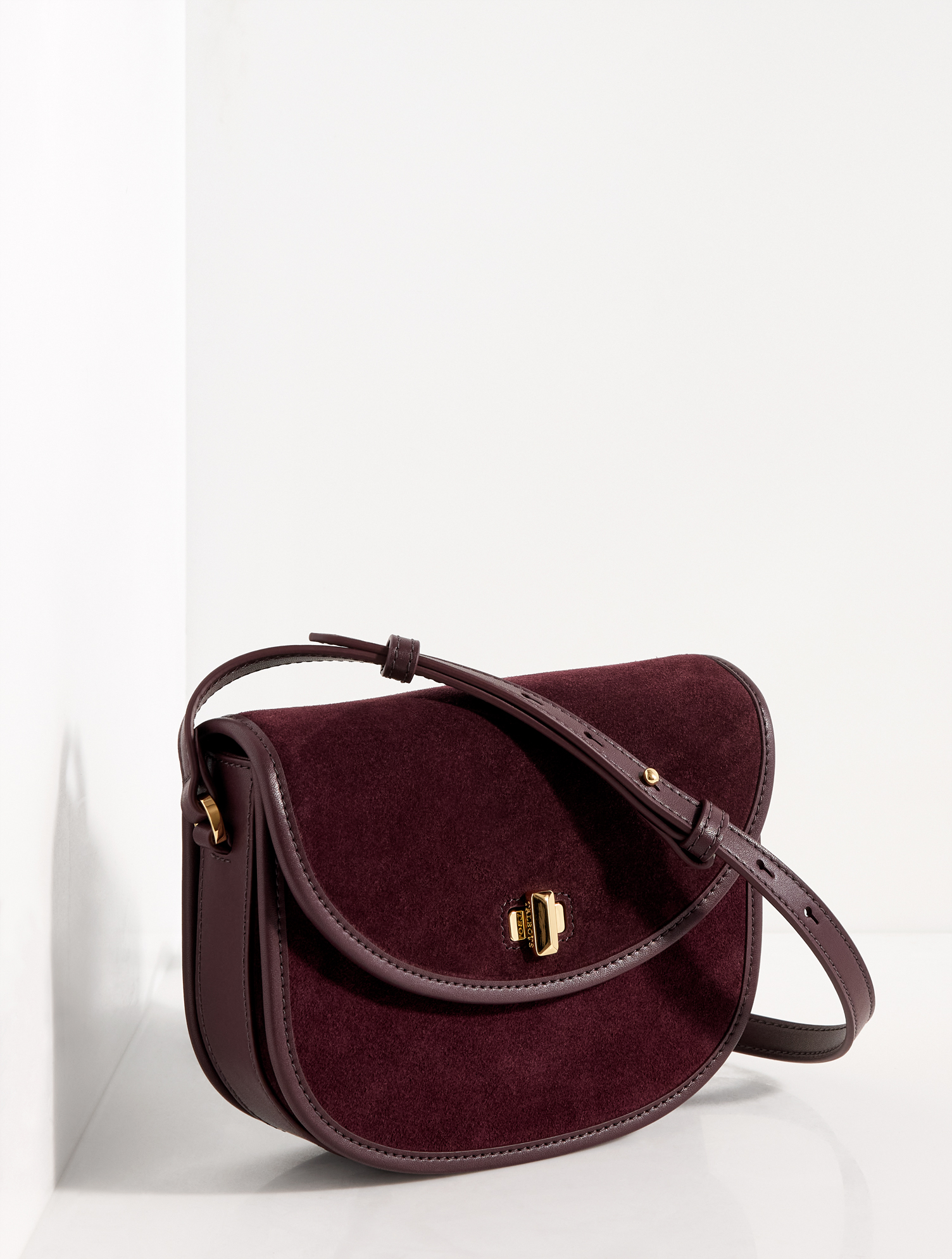 Sierra Suede Polished Saddle Bag