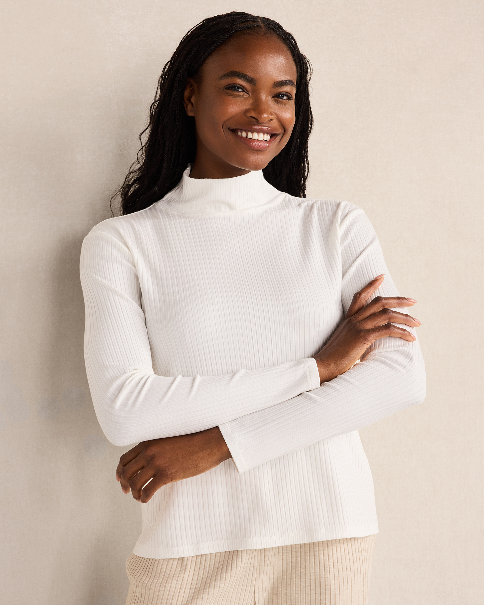 Drapey Rib Knit Turtleneck