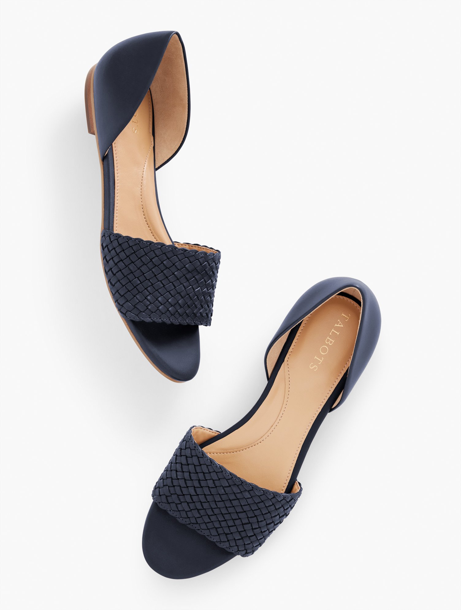 Talbots Leona Woven Leather Sandals - Blue - 10m