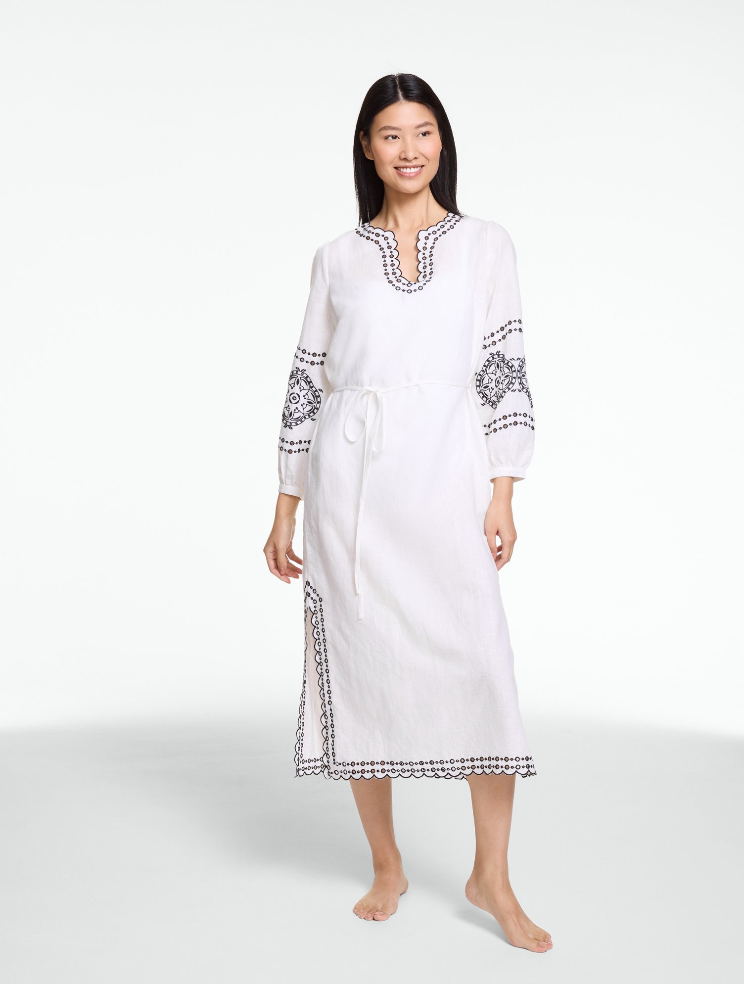 Aqua Club Embroidered Caftan Cover-Up