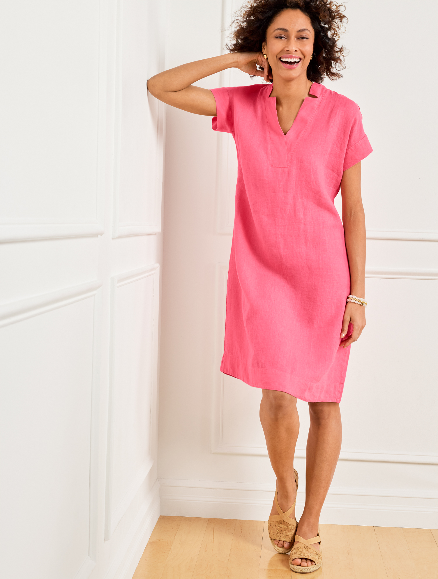 Linen Shift Dress Talbots