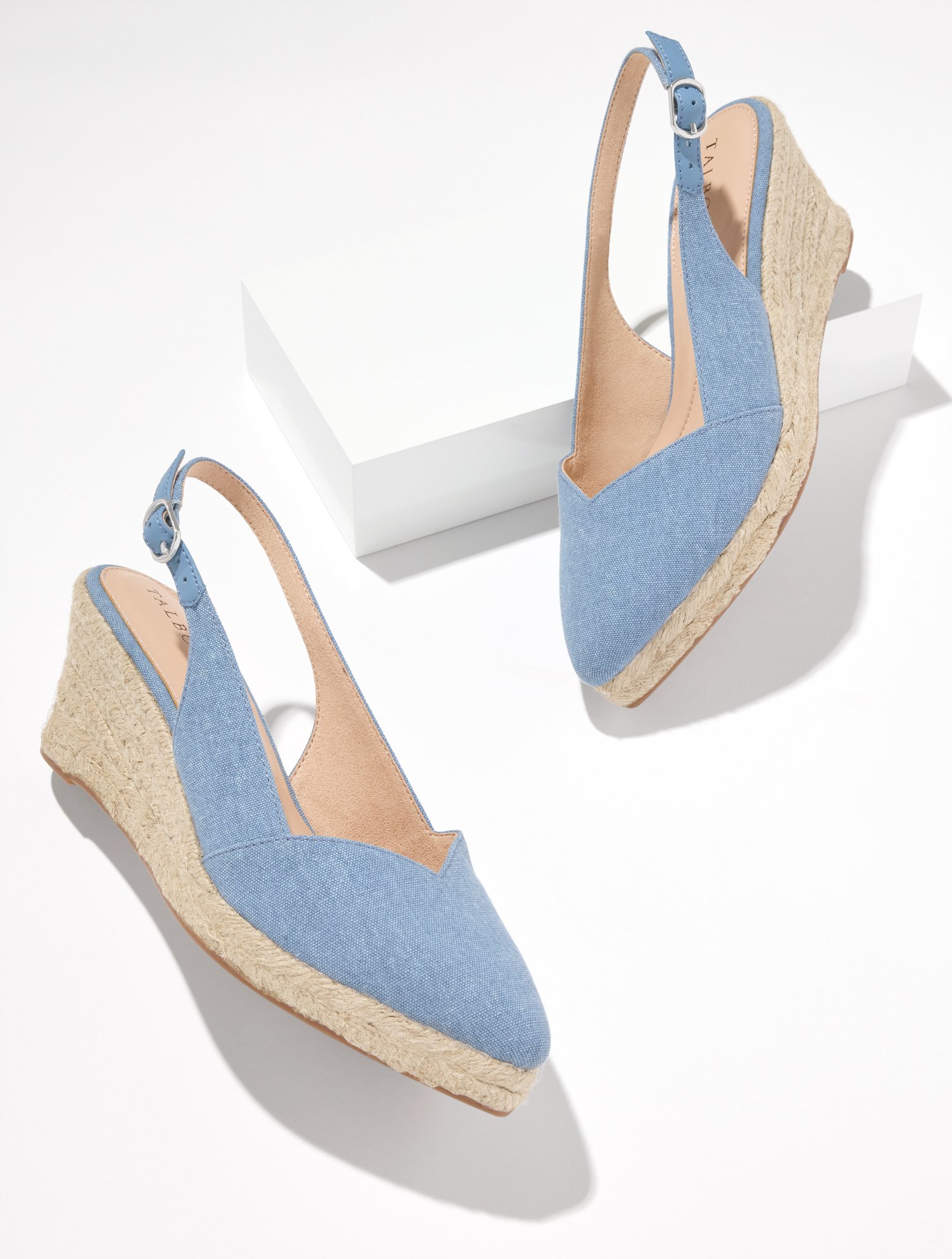 Vivi Slingback Denim Espadrille Wedges
