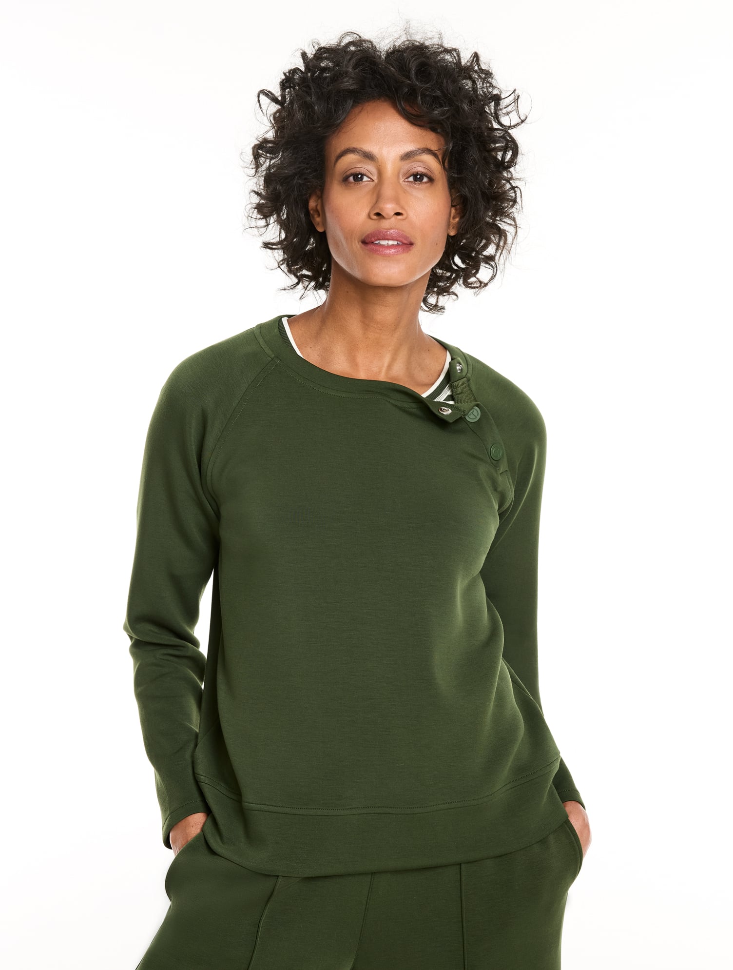 AirKnit Stretch Snap Raglan Pullover | Talbots