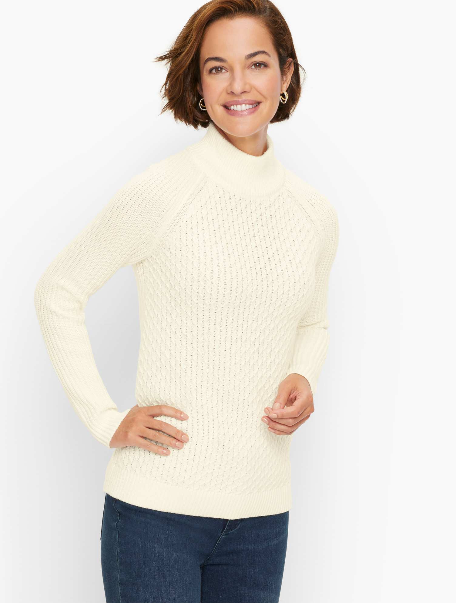 Talbots Textured Stitch Sweater - Ivory - 3x