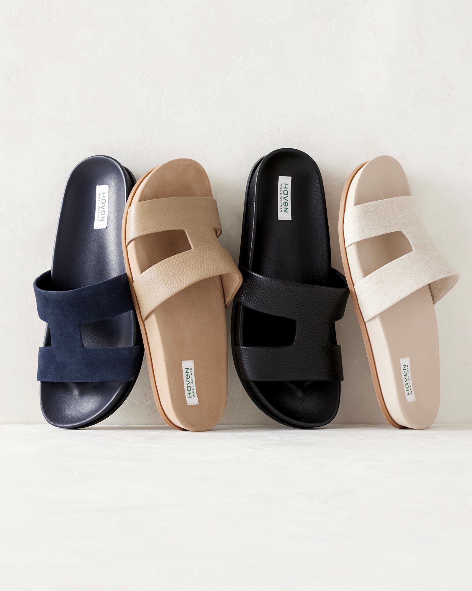 Suede Cutout Slides