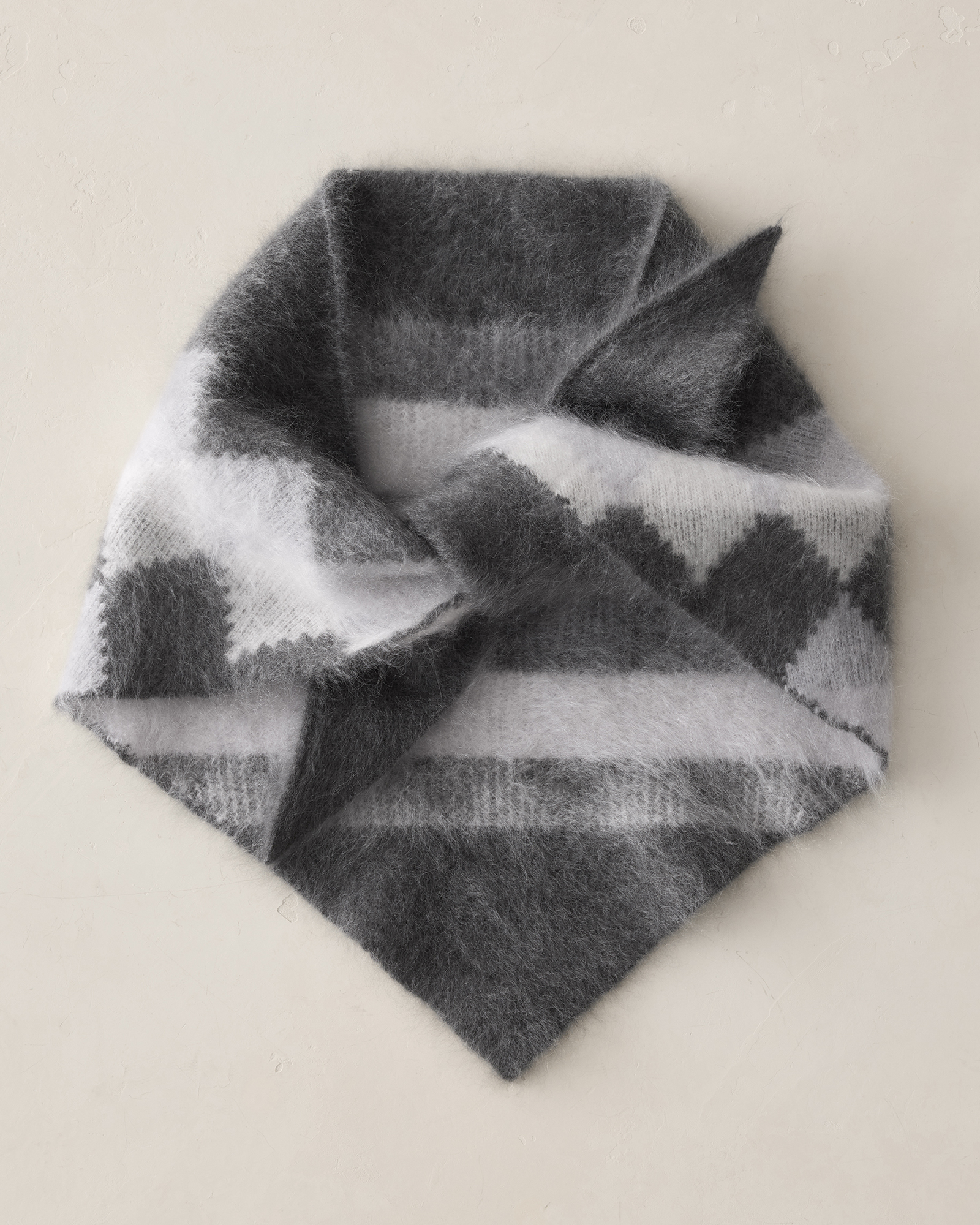 Brushed Cashmere Fair Isle Triangle Scarf