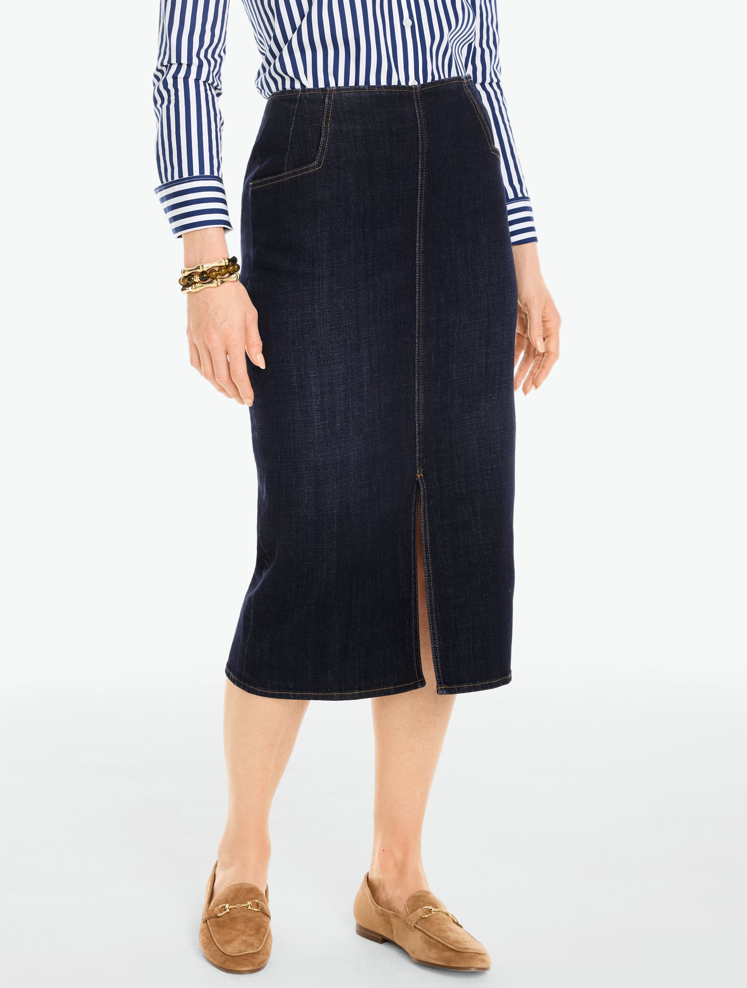 Denim Pencil Skirt - Manor Wash