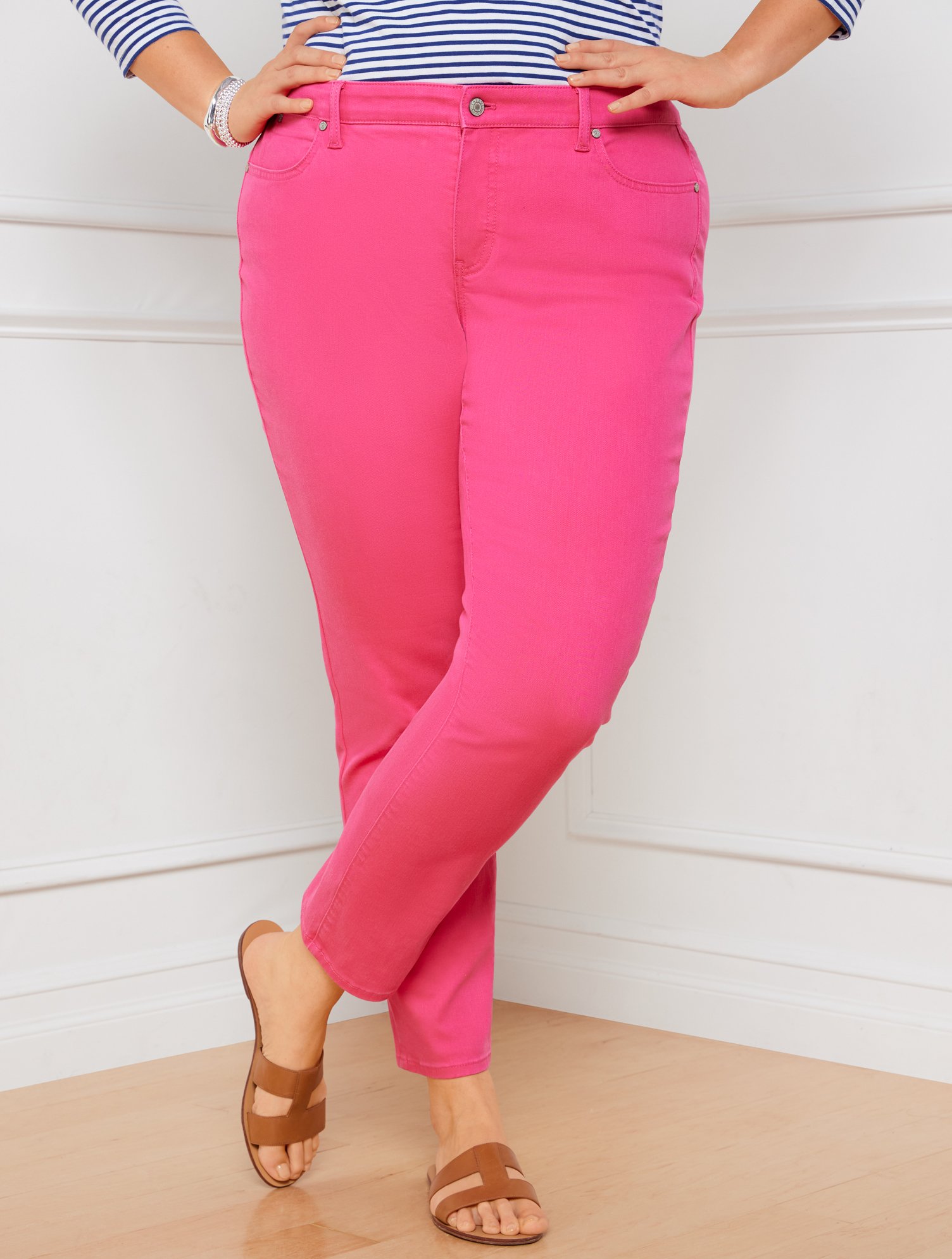 Talbots Slim Ankle Jeans - Pigment Dye - Vivid Pink - 18