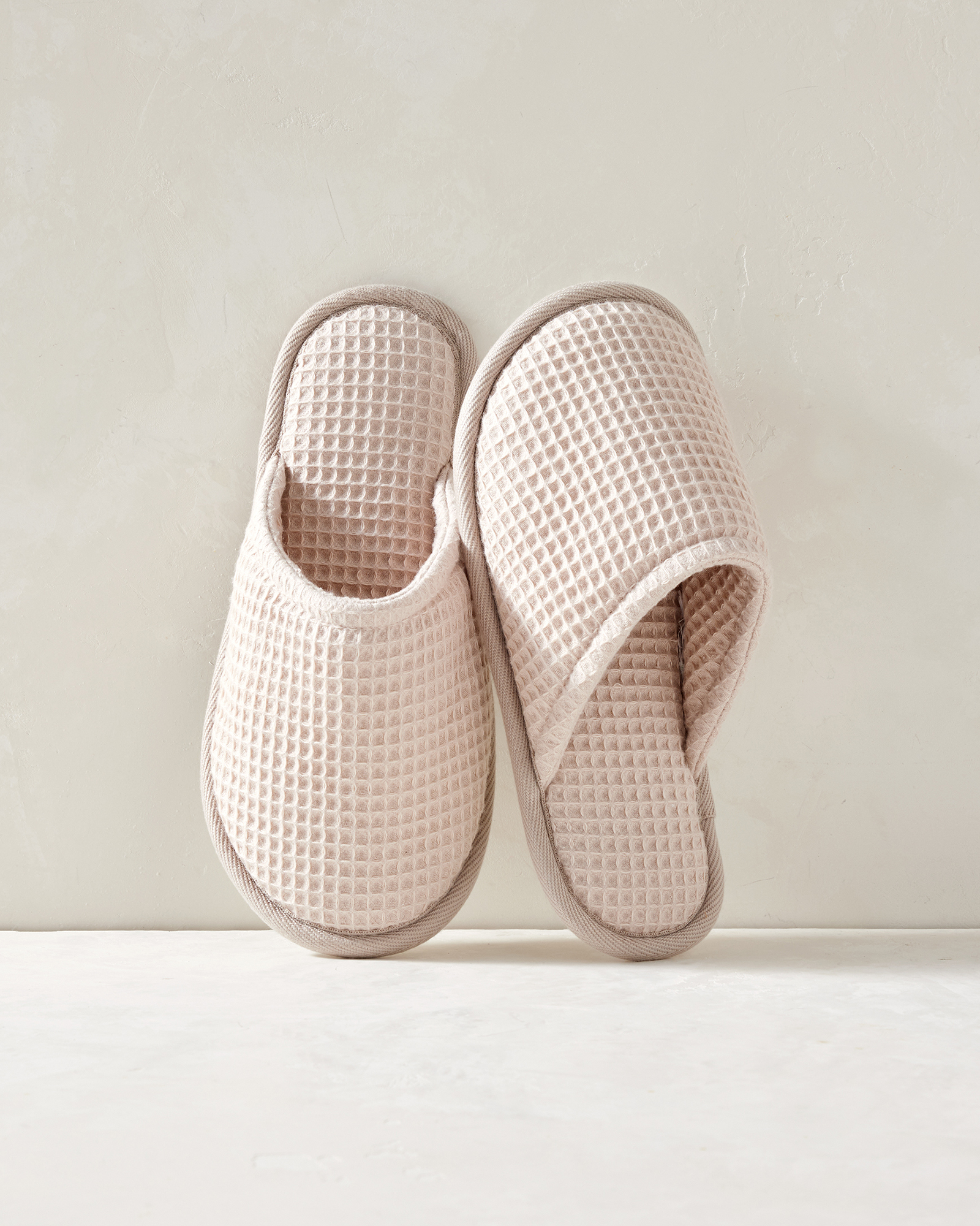 Talbots Organic Cotton Terry Waffle Slippers - Sand - Small